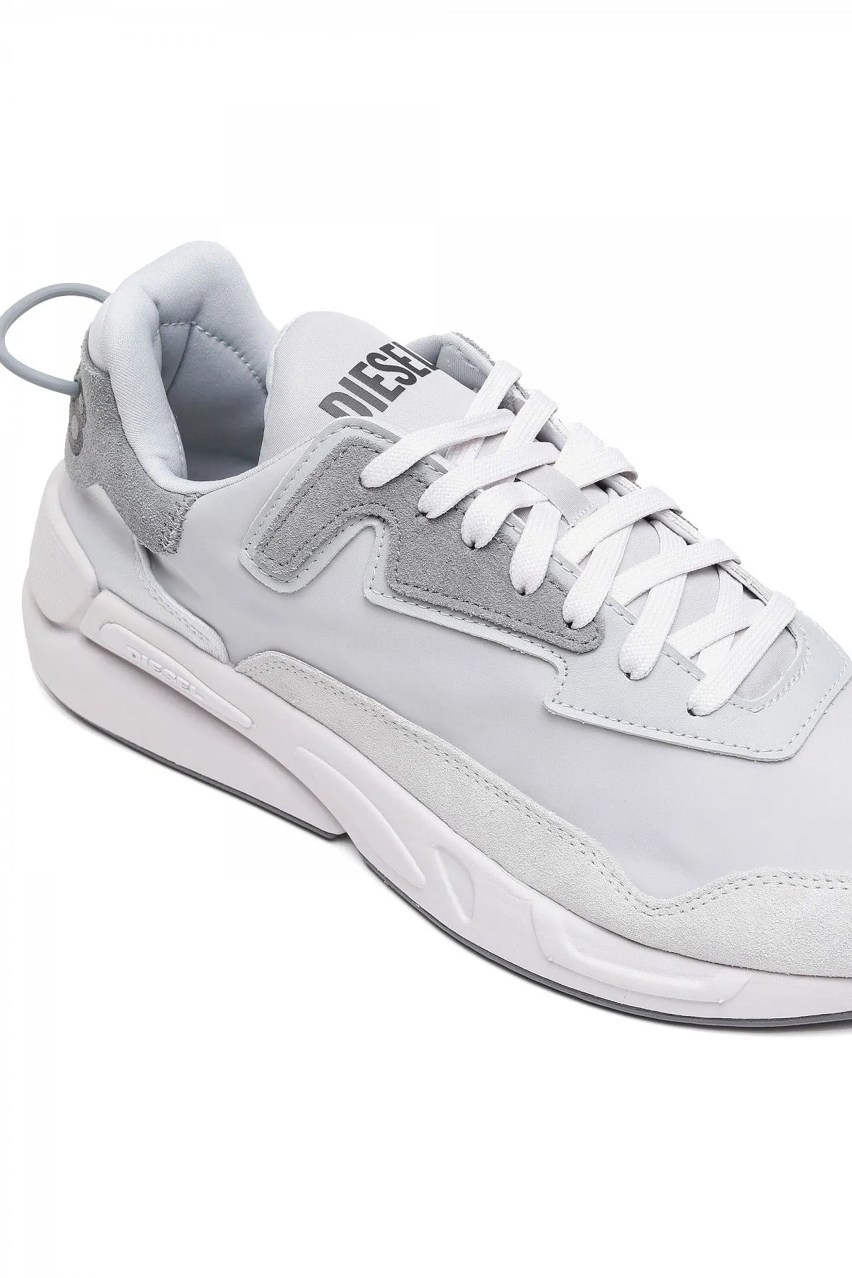 Grey Sneakers in nylon leather and suede