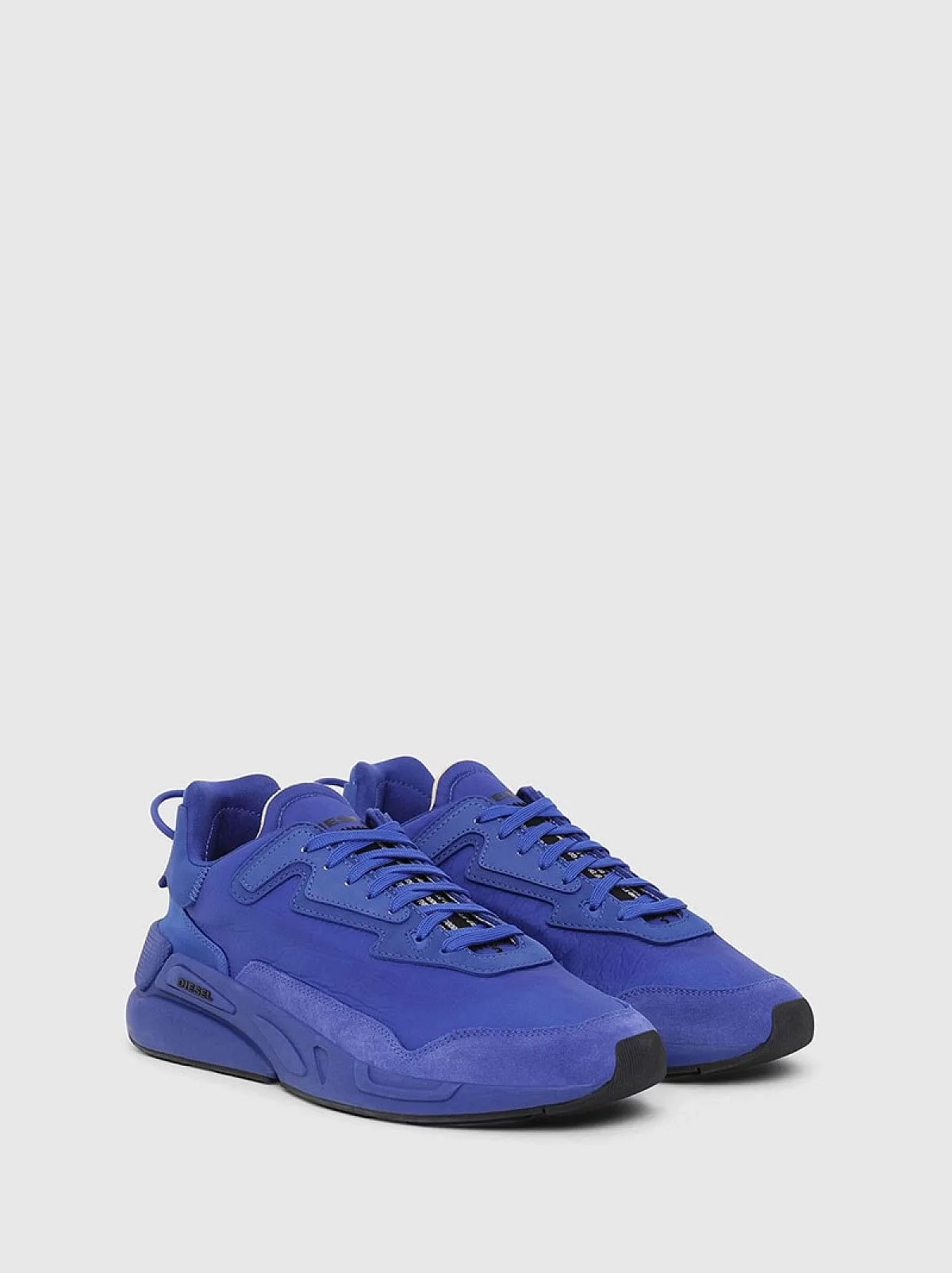 Blue Monochrome sneakers in nylon and suede