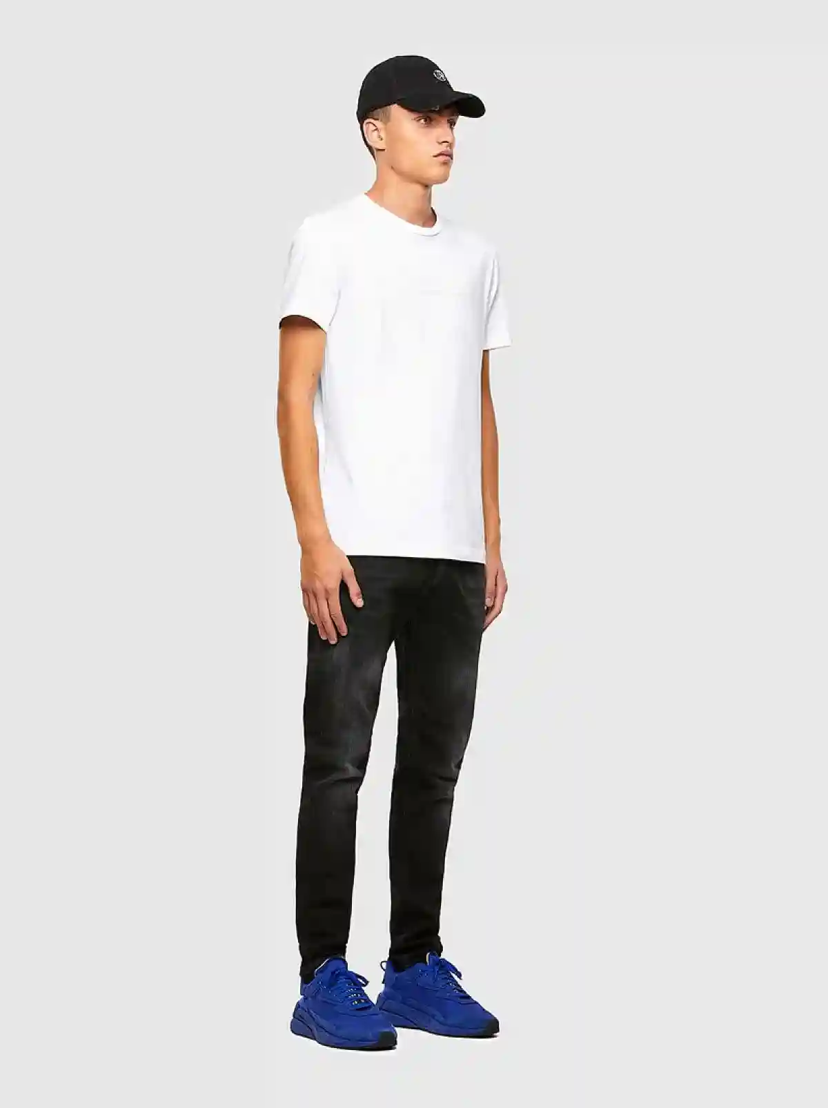 Blue Monochrome sneakers in nylon and suede
