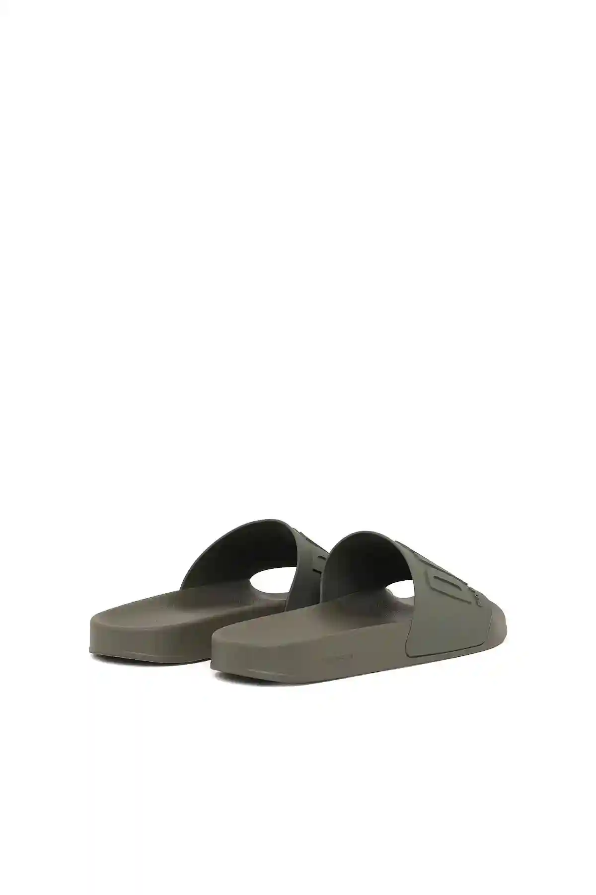 Green Pool slides with embossed logo