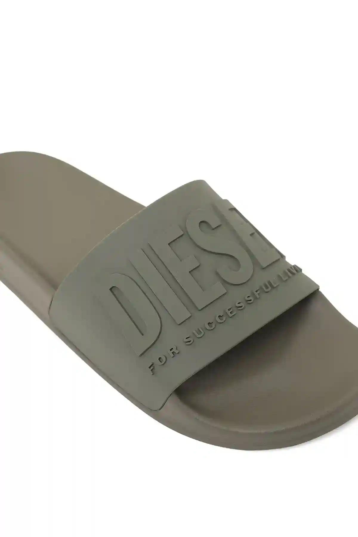 Green Pool slides with embossed logo