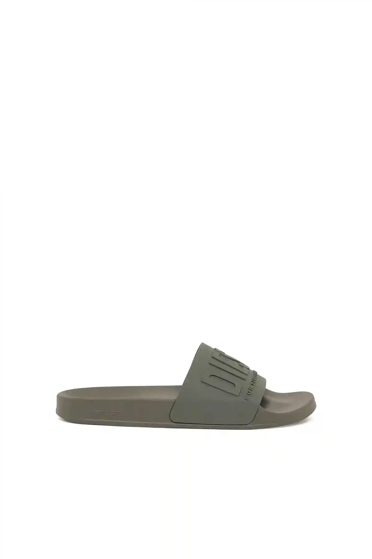 Green Pool slides with embossed logo