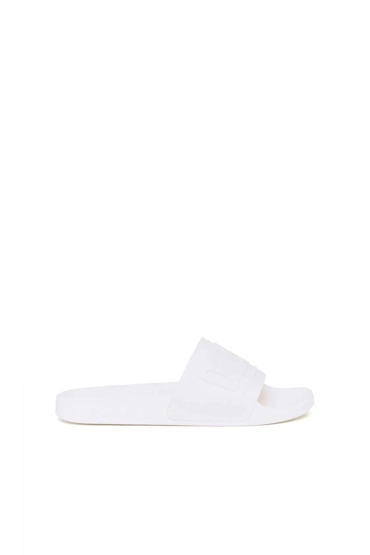 White Pool slides with embossed logo