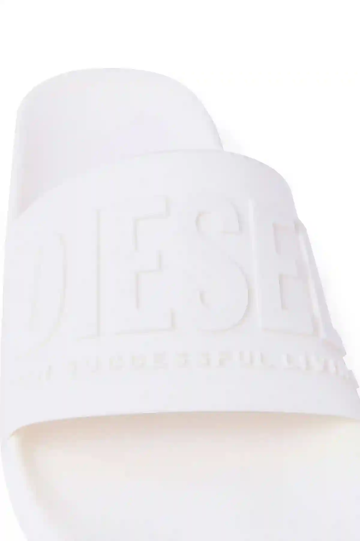 White Pool slides with embossed logo