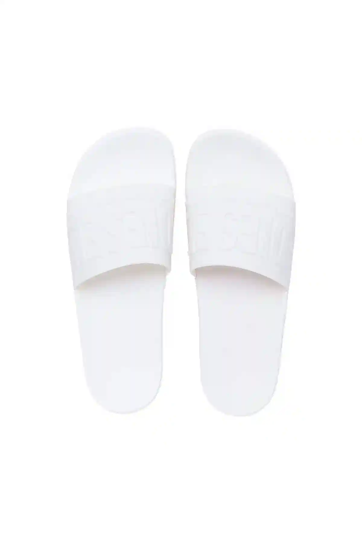 White Pool slides with embossed logo