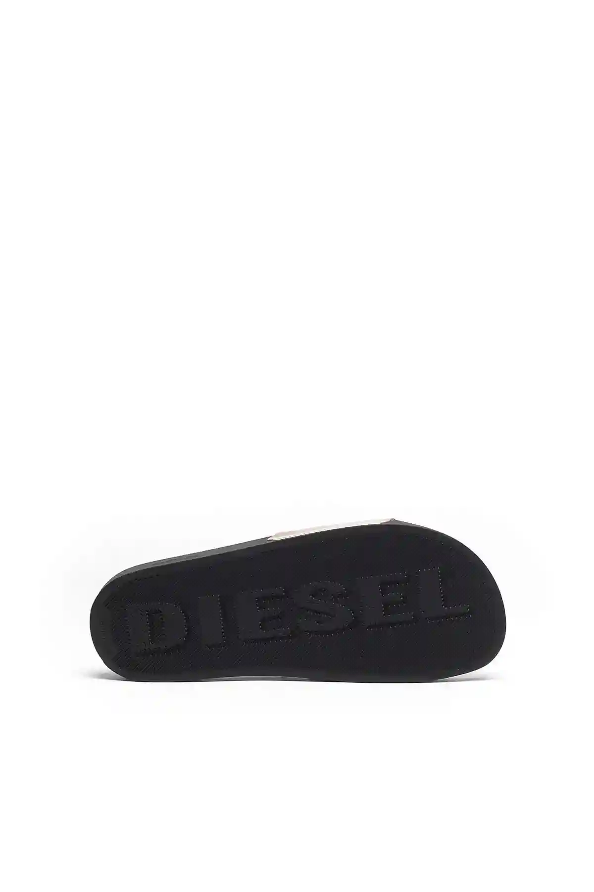 Black and Gold Metallic pool slides with embossed logo