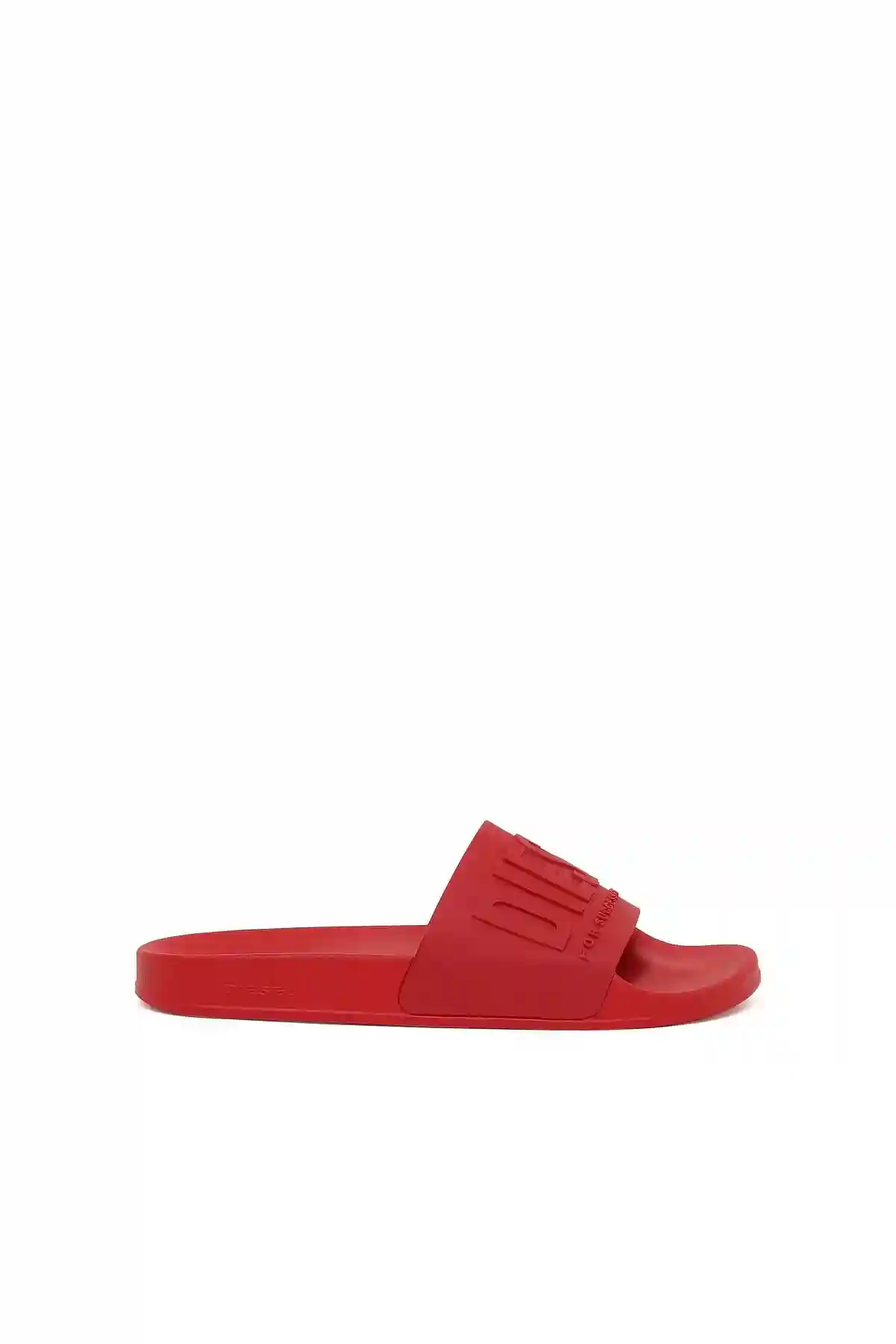 Red Pool slides with embossed logo