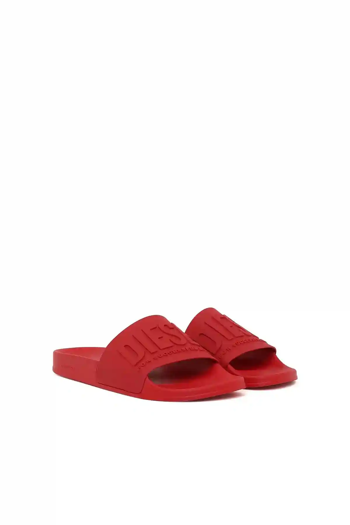 Red Pool slides with embossed logo