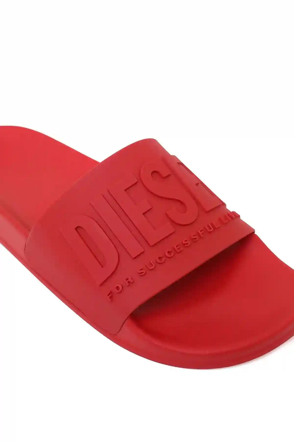 Red Pool slides with embossed logo