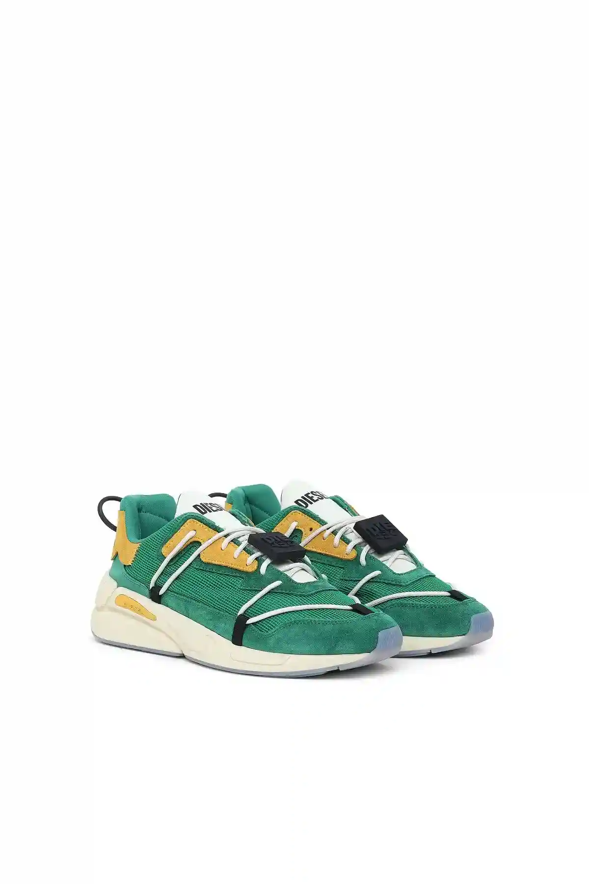 Green Sneakers in mesh nylon and suede