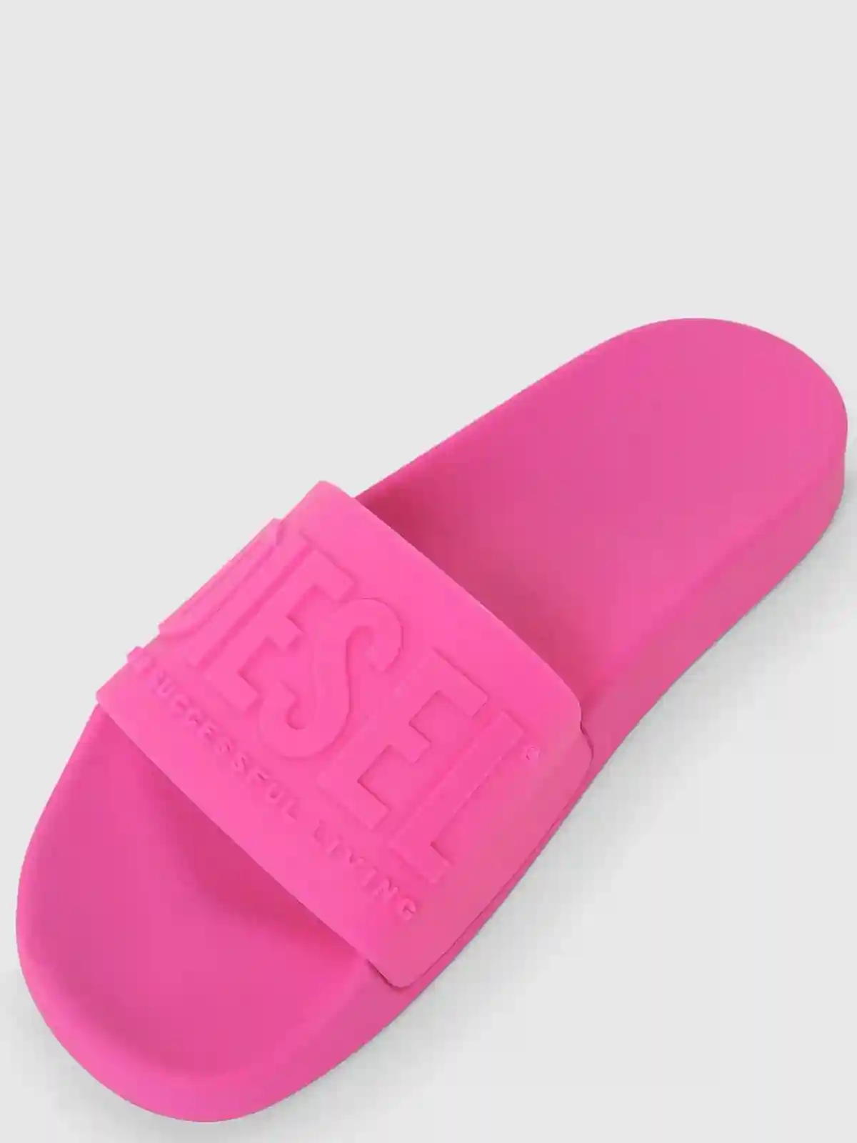 Pink Pool slides with embossed logo