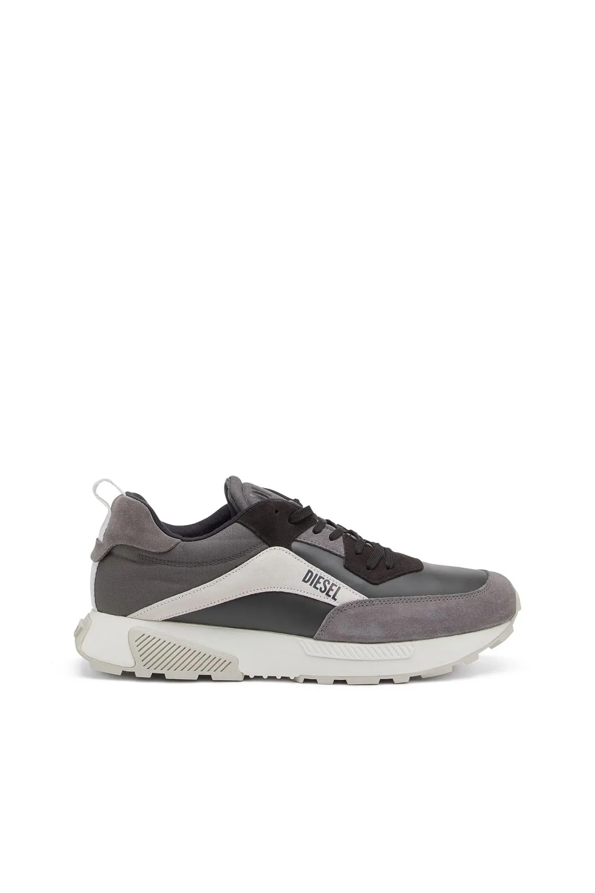 Grey S-Tyche Low Cut-Sneakers in leather suede and nylon