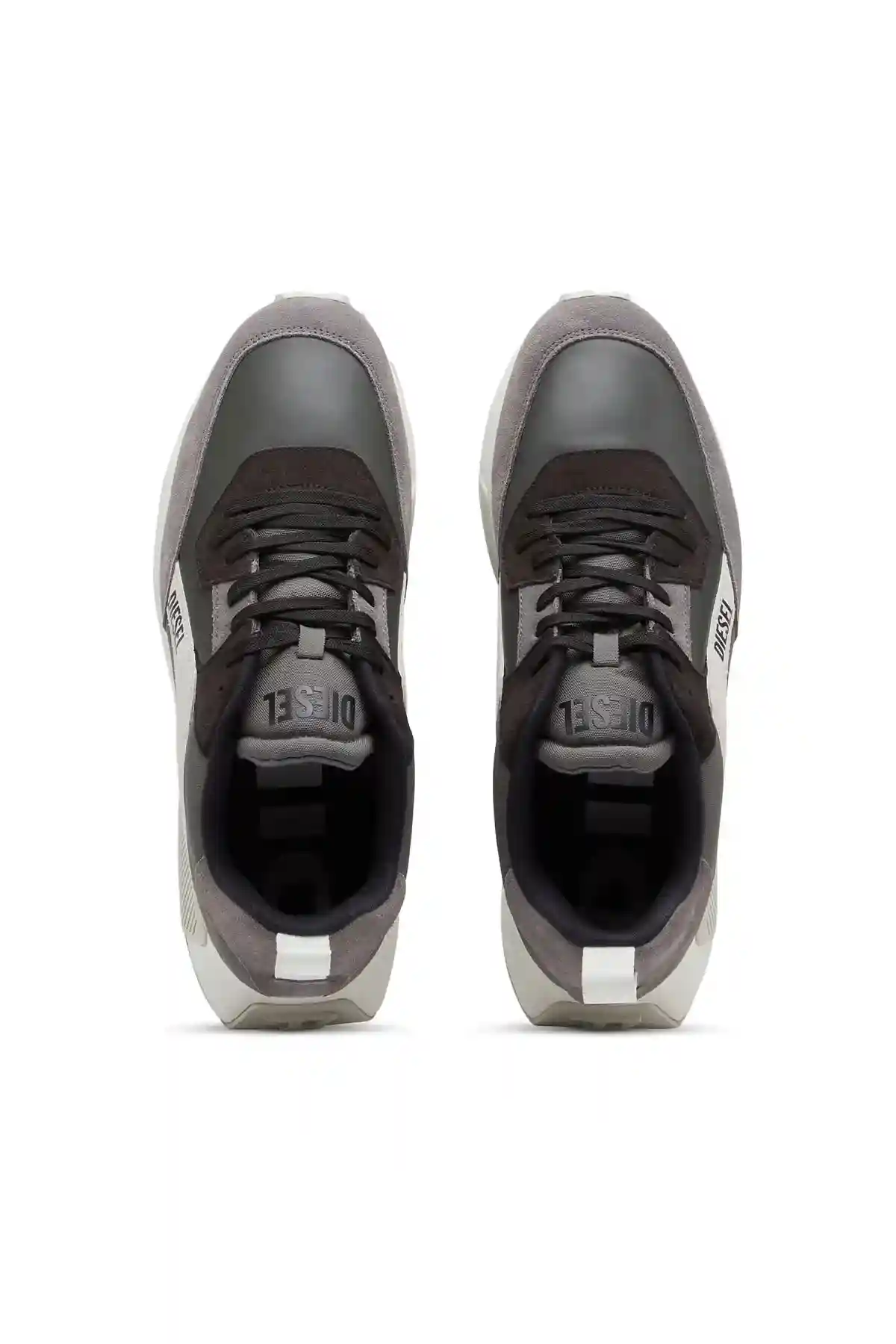 Grey S-Tyche Low Cut-Sneakers in leather suede and nylon