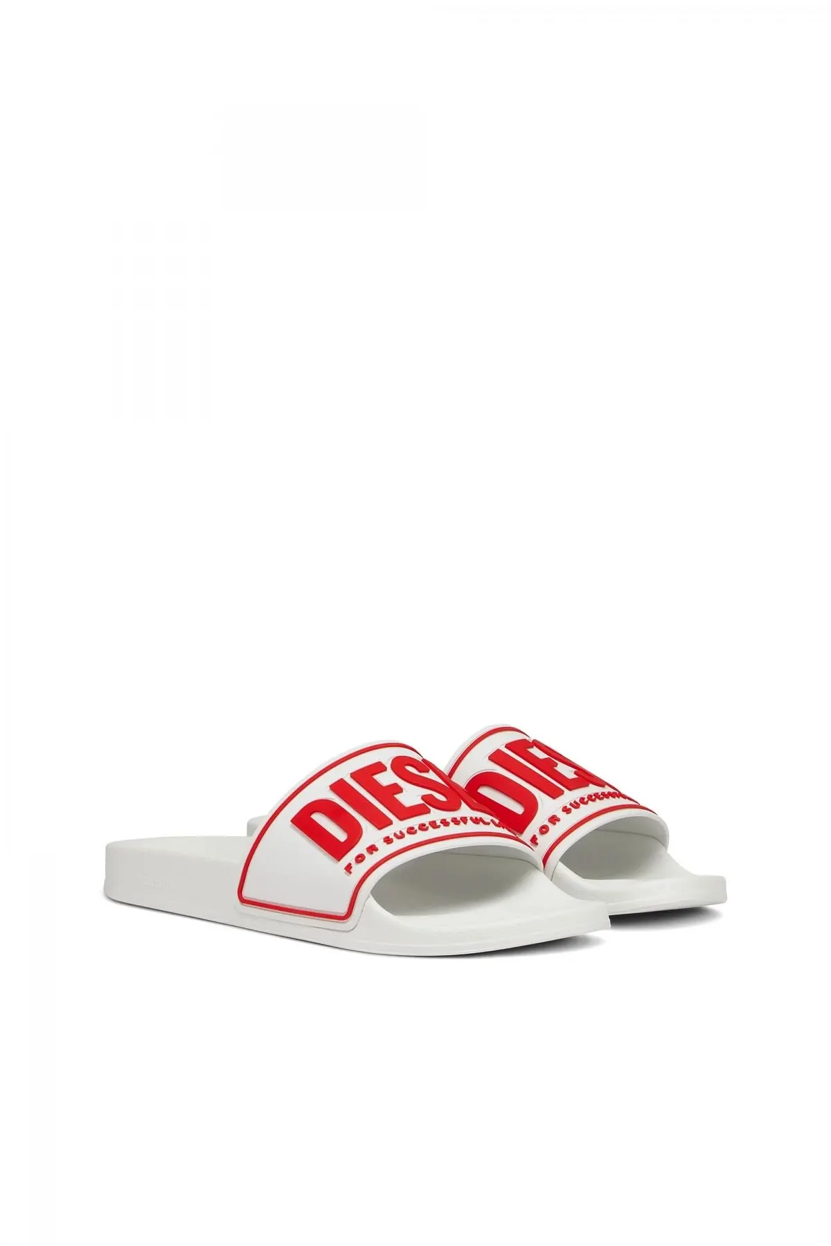 White Sa-Mayemi-Pool slides with 3D logo