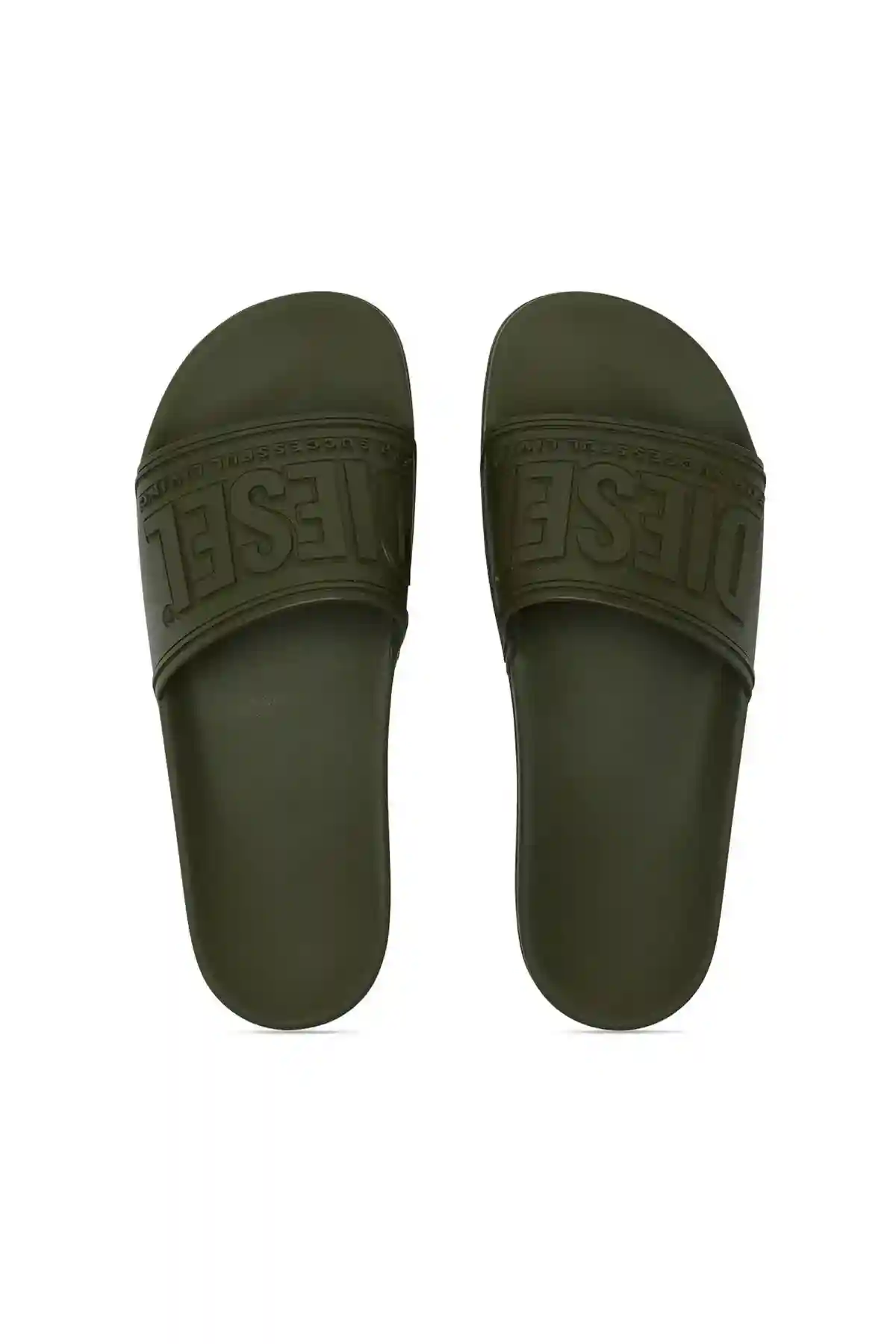 Green Sa-Mayemi-Pool slides with 3D logo