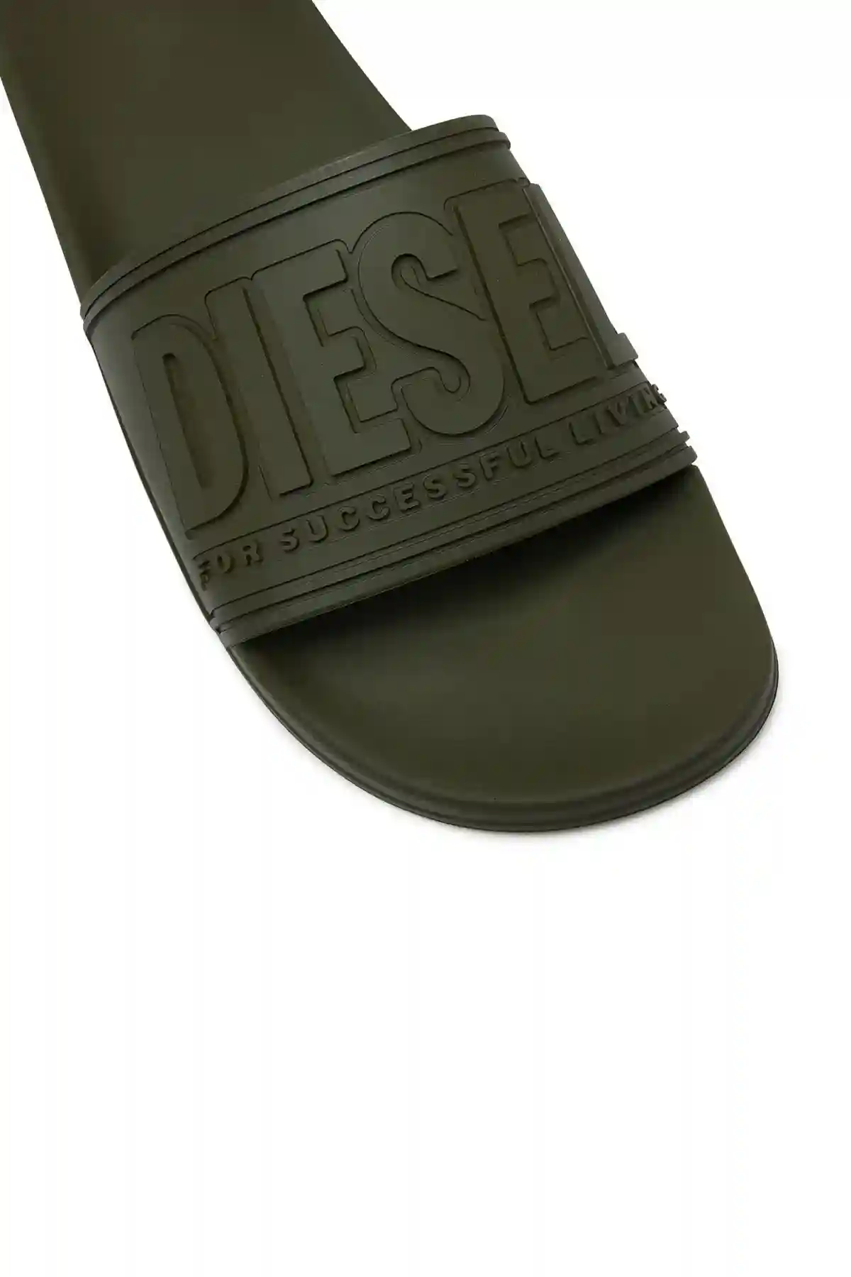 Green Sa-Mayemi-Pool slides with 3D logo