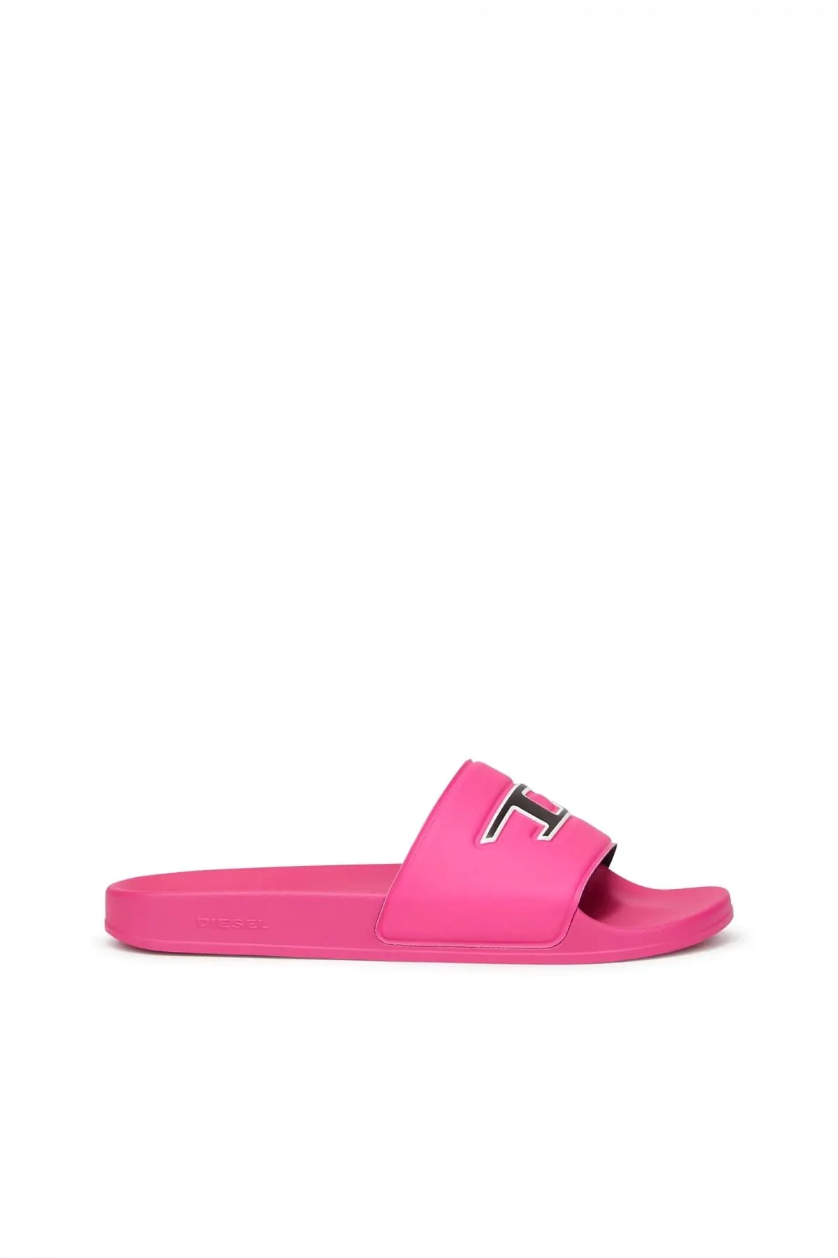 Pink Sa-Mayemi D W-Pool slides with embedded D logo