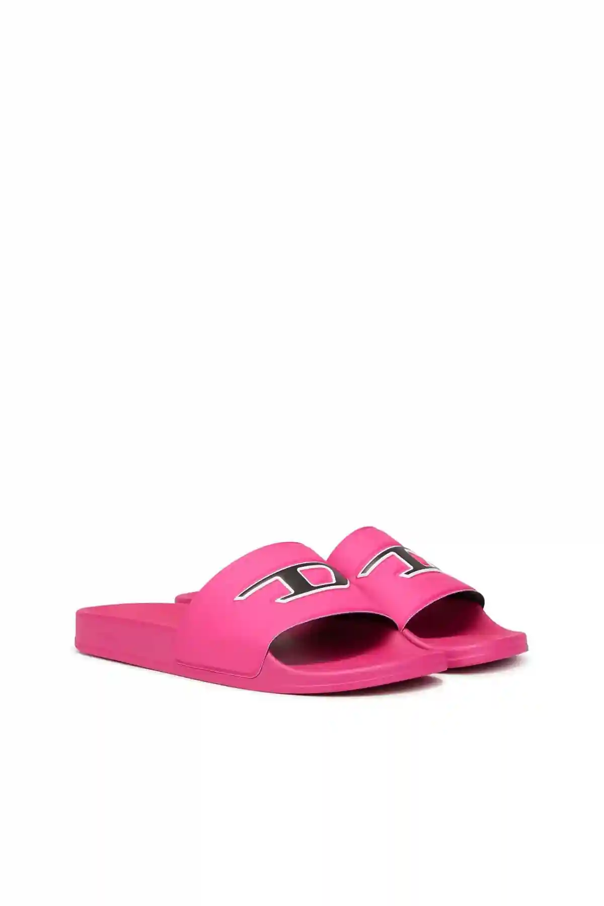Pink Sa-Mayemi D W-Pool slides with embedded D logo