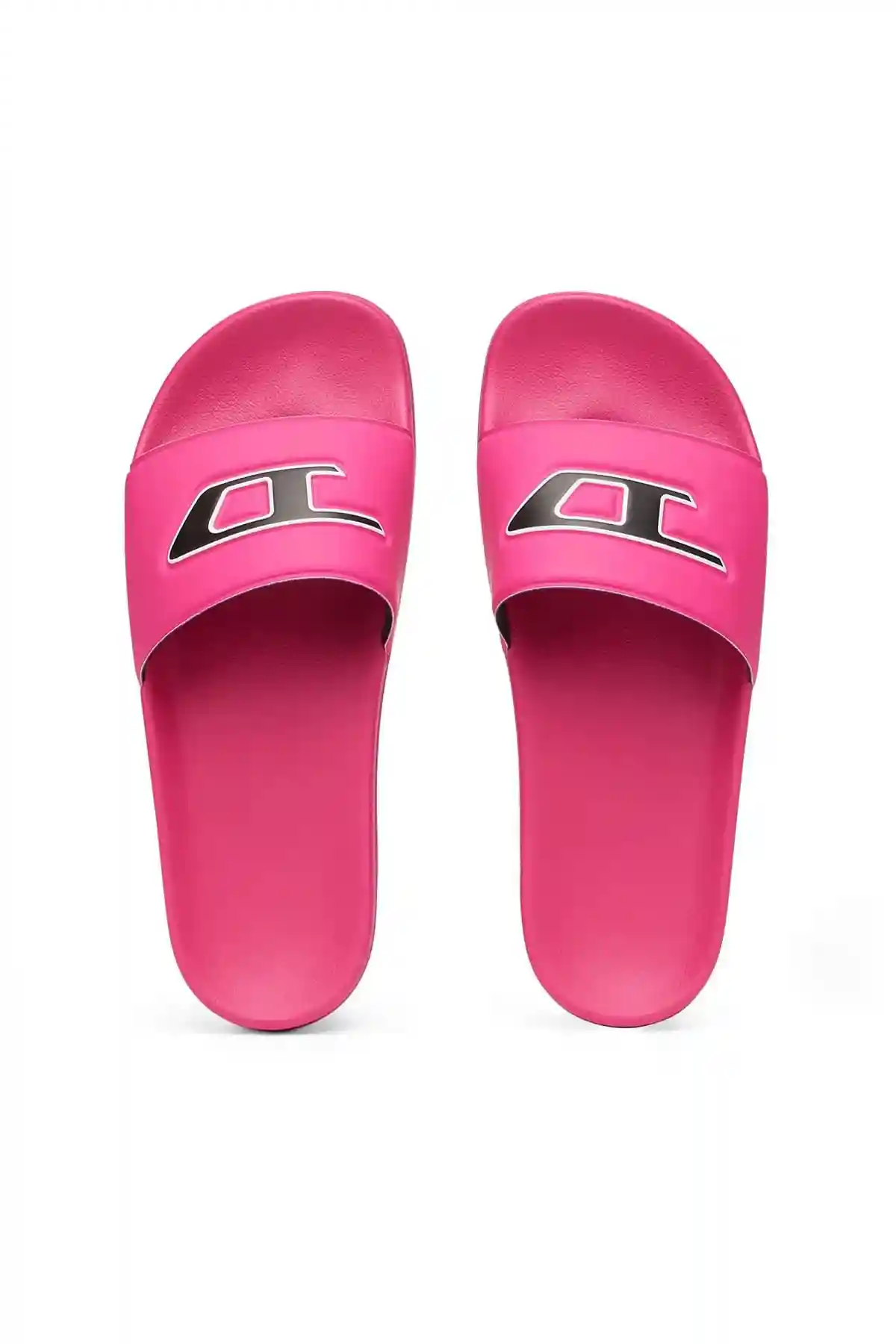 Pink Sa-Mayemi D W-Pool slides with embedded D logo