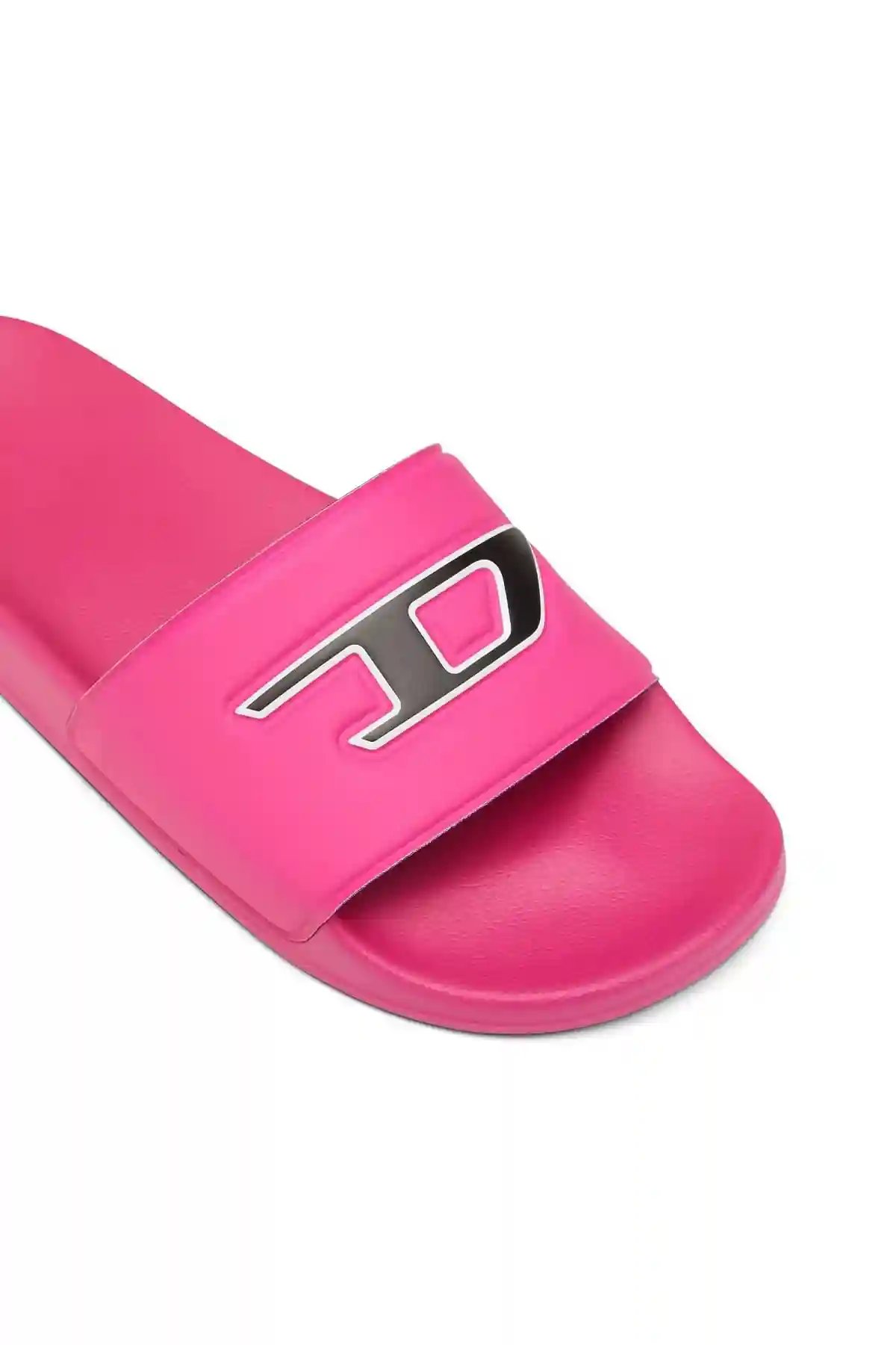 Pink Sa-Mayemi D W-Pool slides with embedded D logo