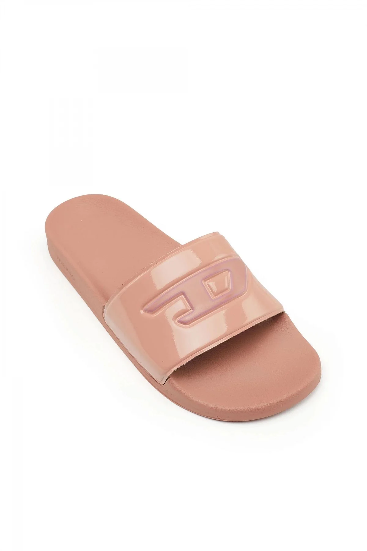 Pink Rubber and PVC slides with D logo