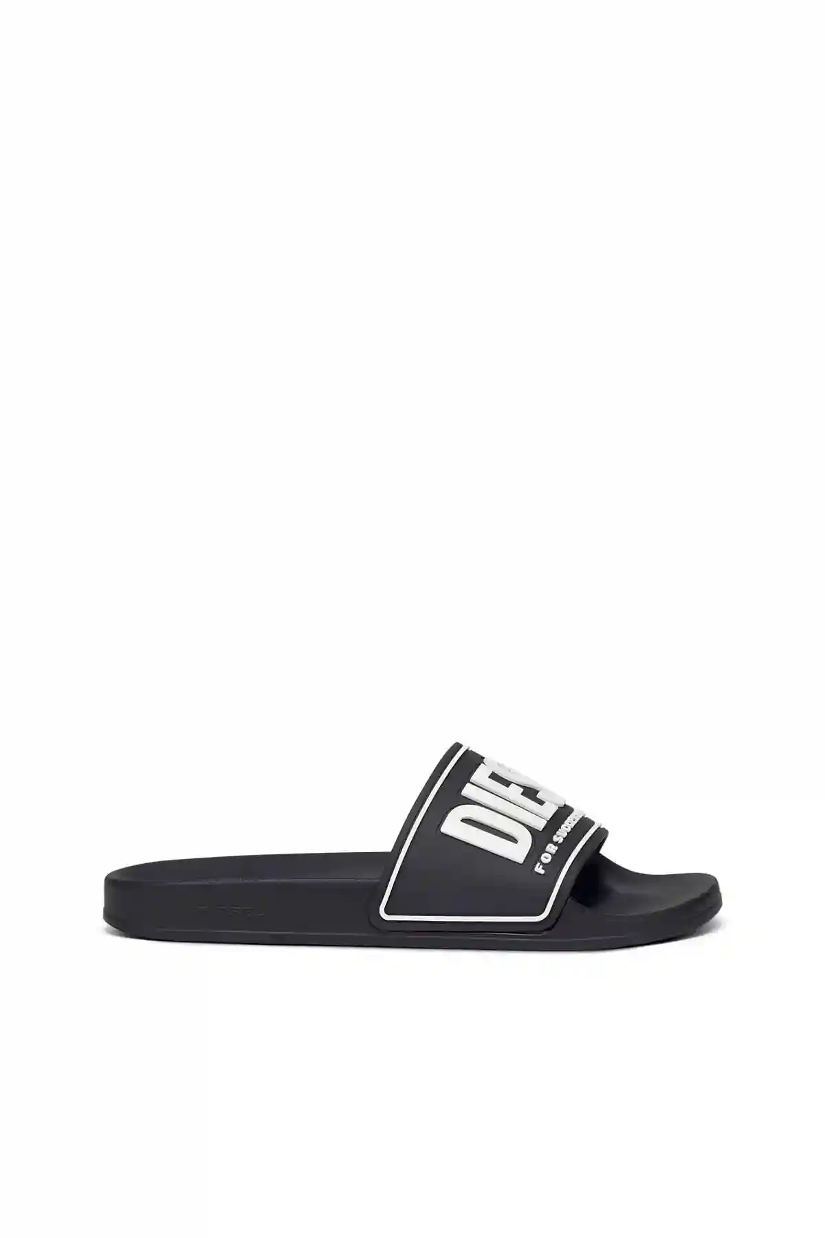 Black Sa-Mayemi-Rubber slides with embossed logo