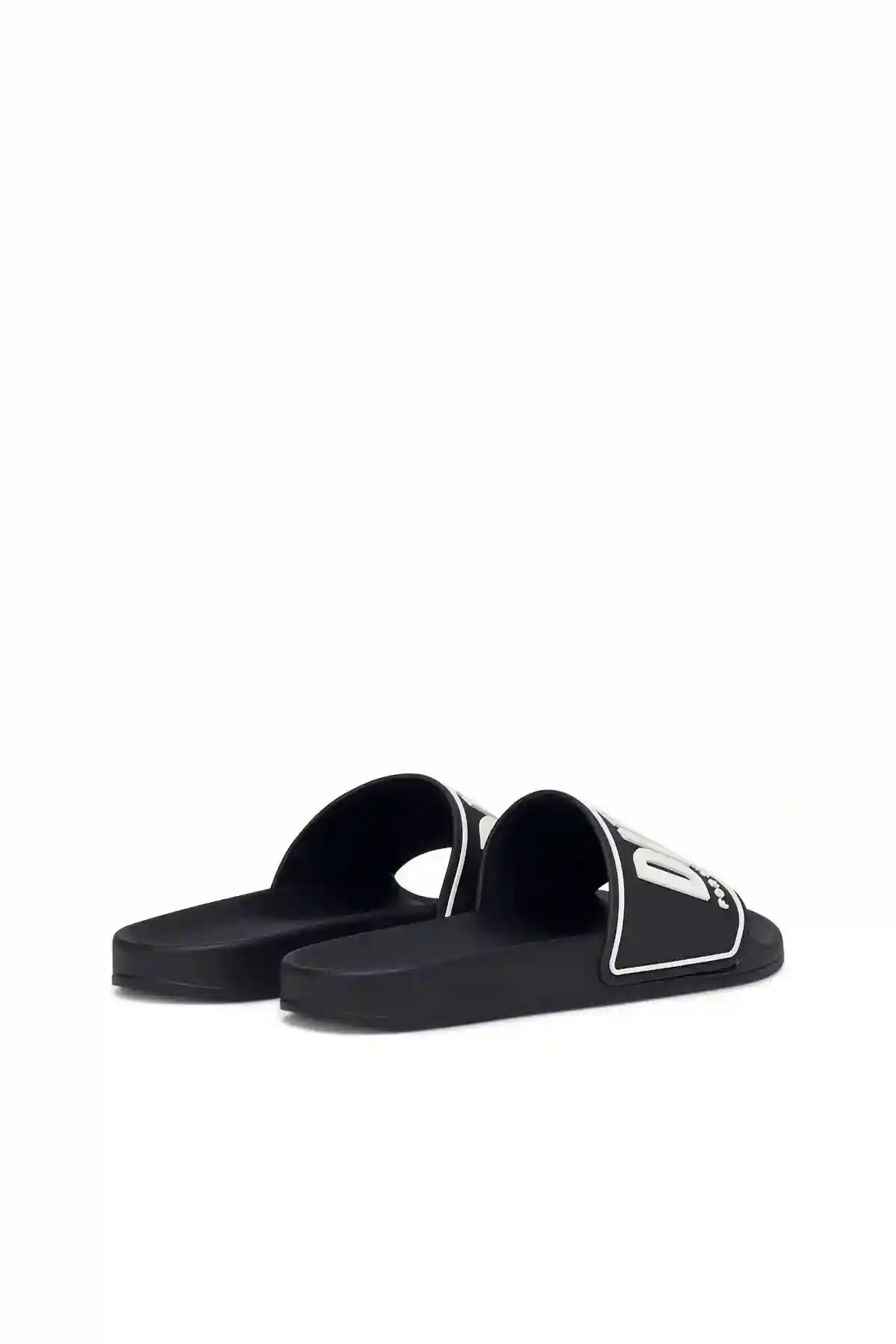 Black Sa-Mayemi-Rubber slides with embossed logo