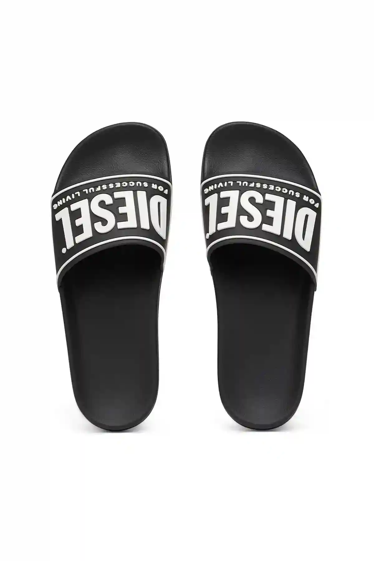 Black Sa-Mayemi-Rubber slides with embossed logo