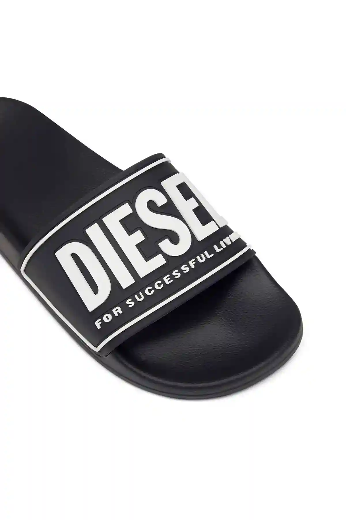 Black Sa-Mayemi-Rubber slides with embossed logo