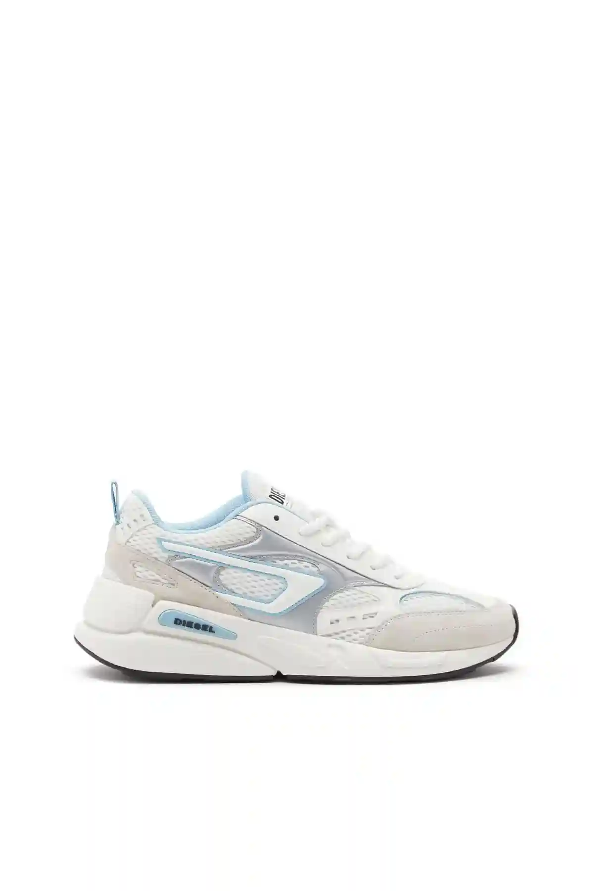 White and Blue S-Serendipity-Sneakers in mesh and suede