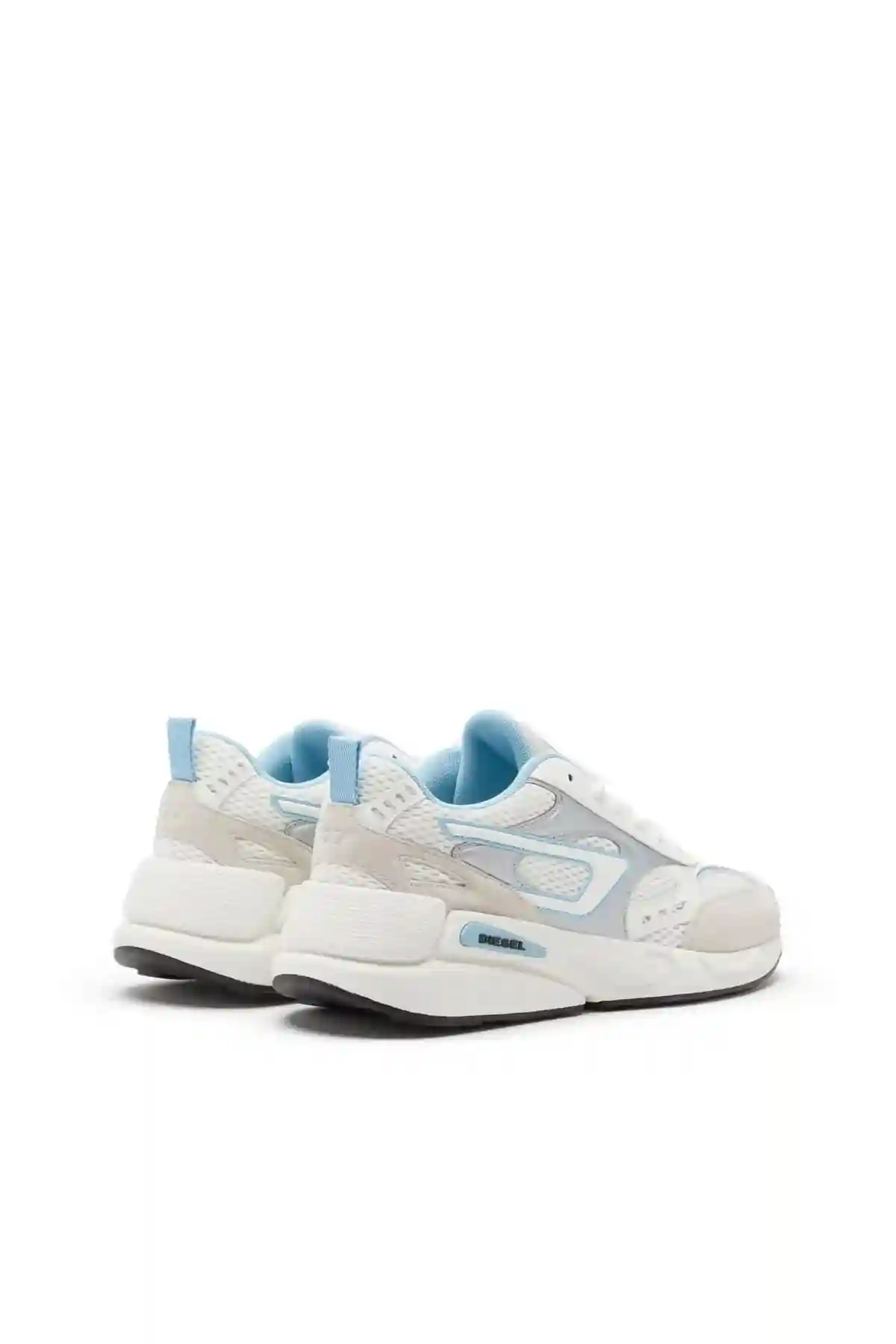 White and Blue S-Serendipity-Sneakers in mesh and suede