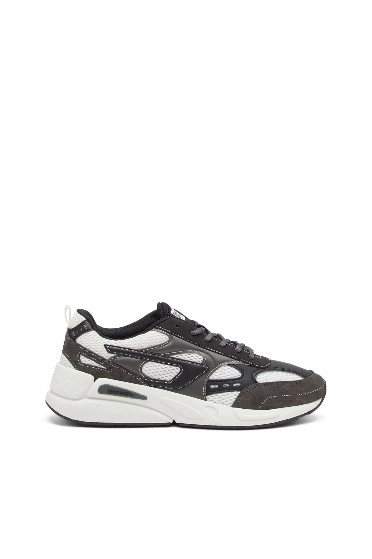 Black and White S-Serendipity-Sneakers in mesh and suede