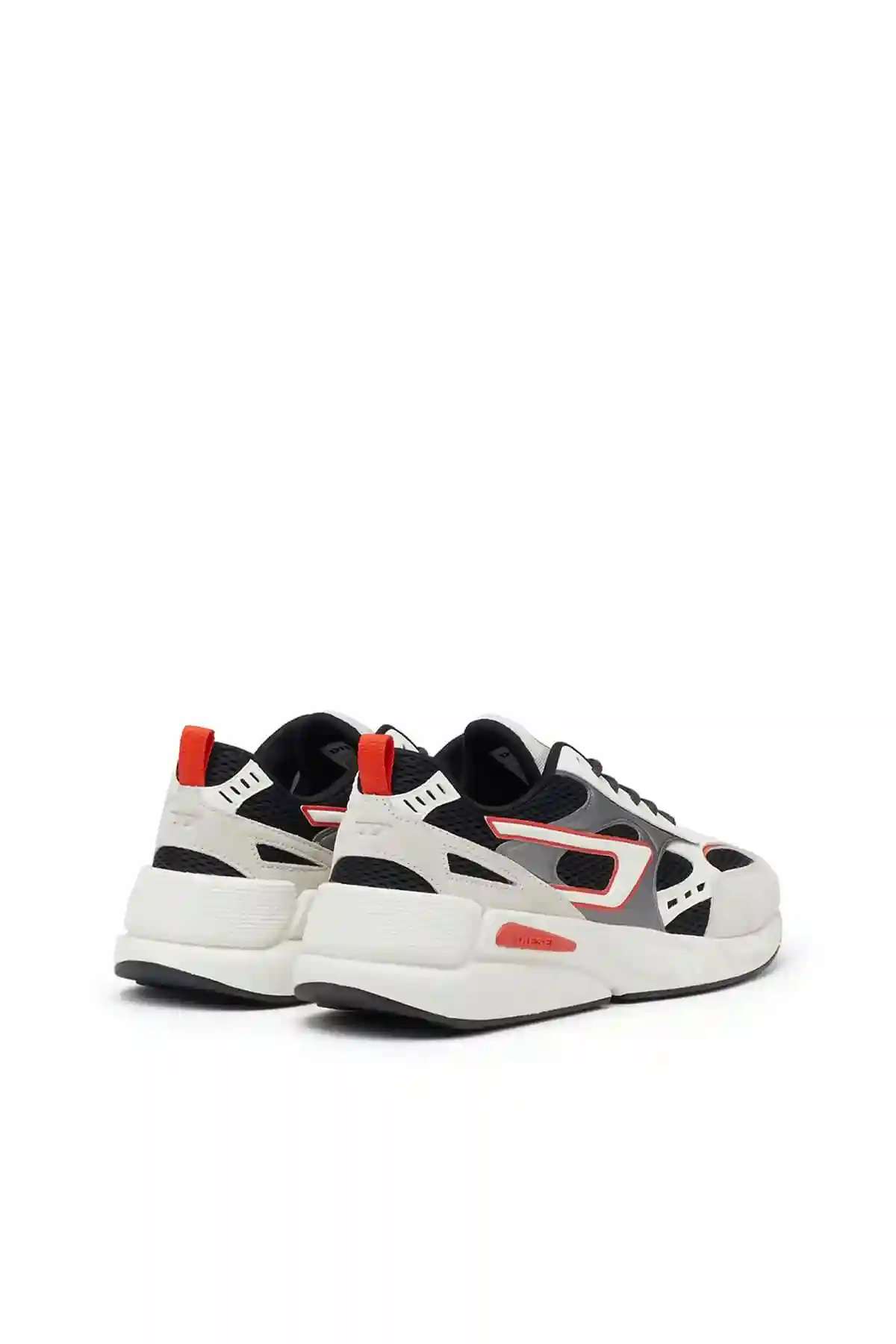 White and Black S-Serendipity-Sneakers in mesh and suede