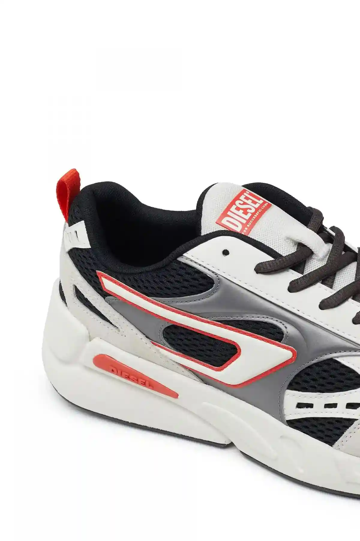 White and Black S-Serendipity-Sneakers in mesh and suede