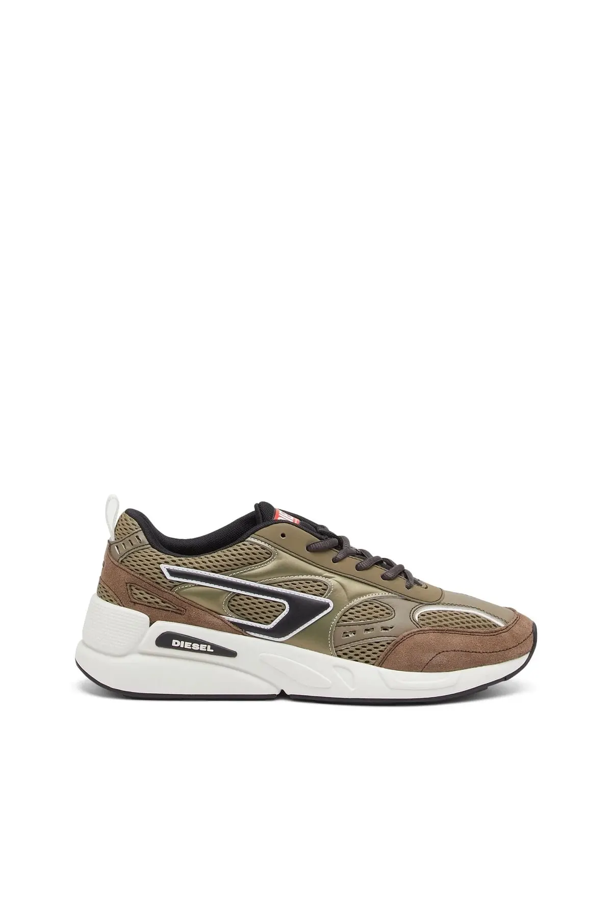 Green and Brown S-Serendipity-Sneakers in mesh and suede