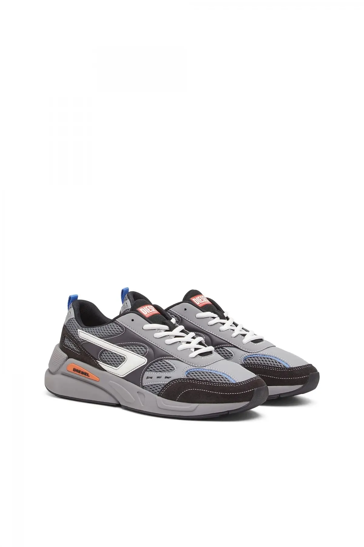 Grey S-Serendipity-Sneakers in mesh and suede