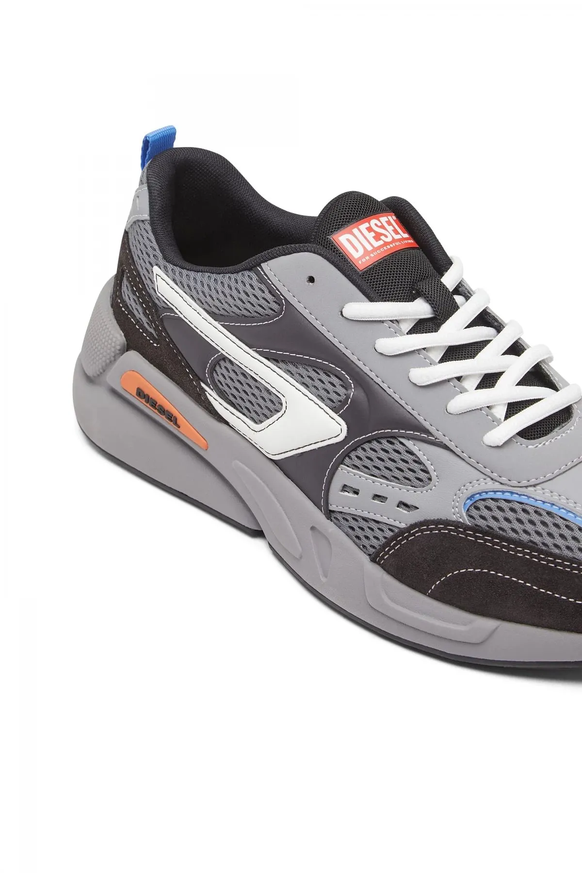 Grey S-Serendipity-Sneakers in mesh and suede