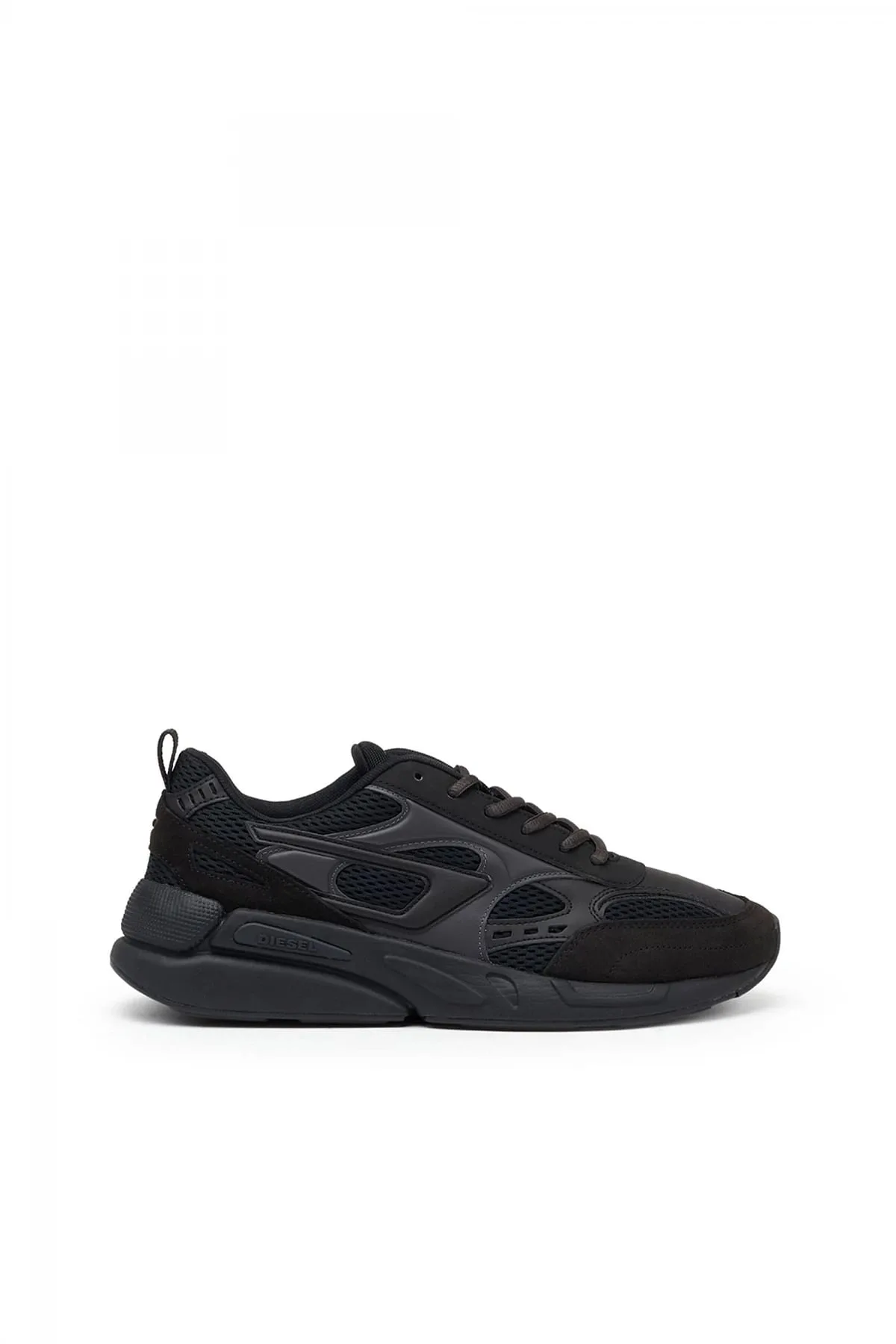 Black S-Serendipity-Sneakers in mesh and suede