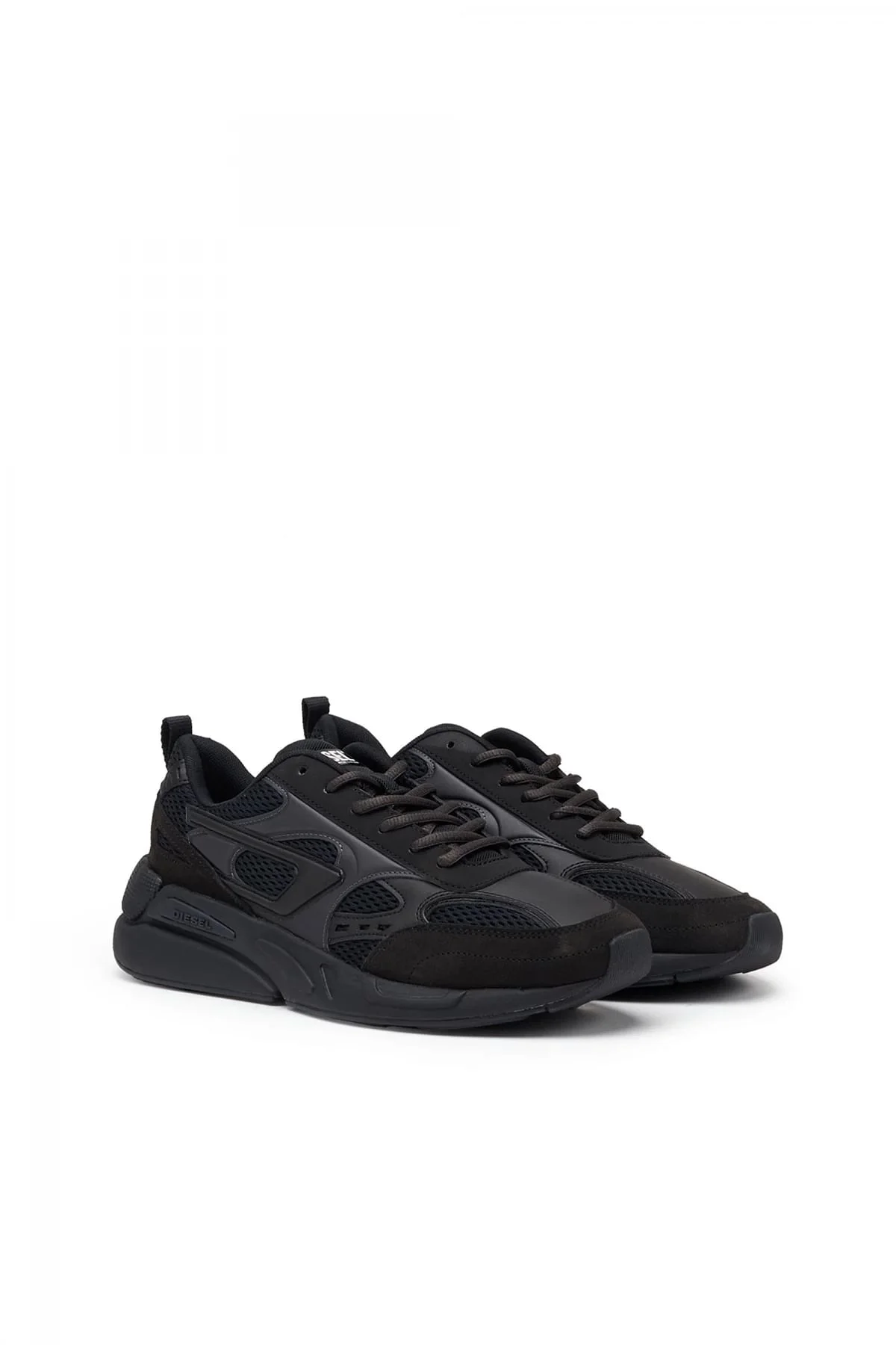 Black S-Serendipity-Sneakers in mesh and suede