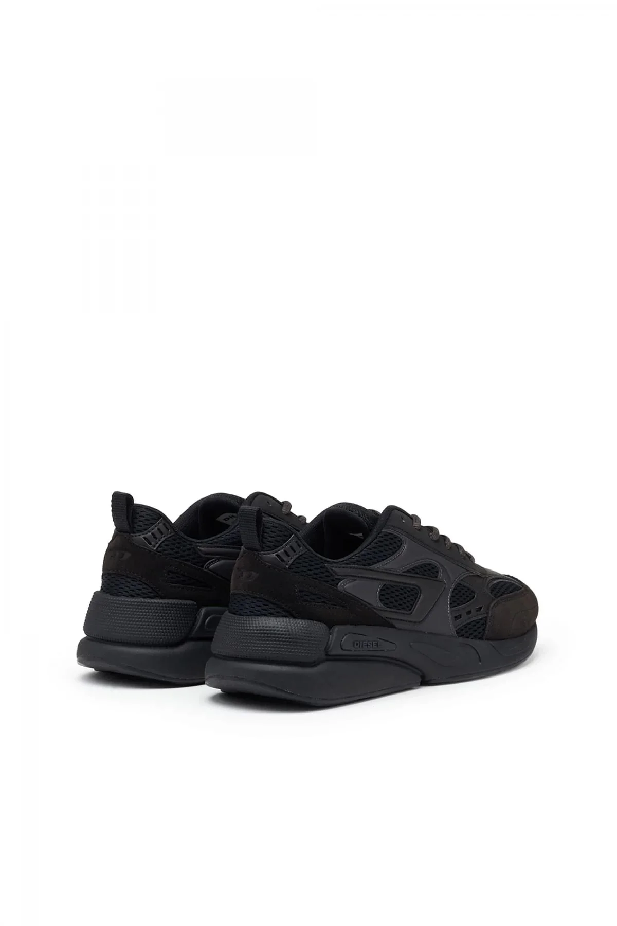 Black S-Serendipity-Sneakers in mesh and suede