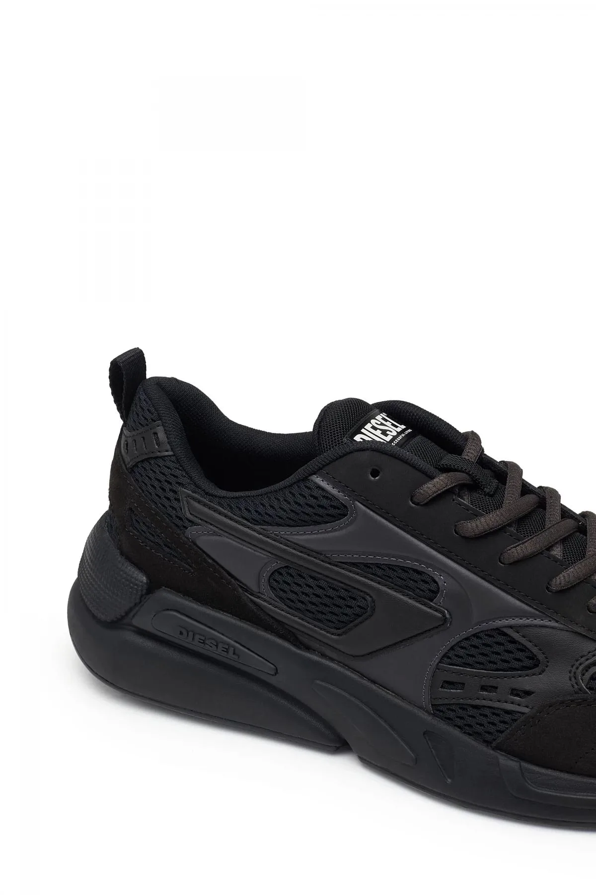 Black S-Serendipity-Sneakers in mesh and suede