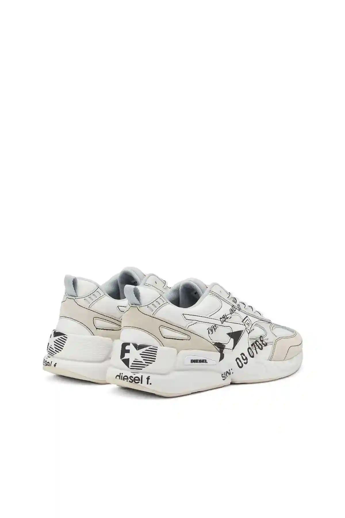 White S-Serendipity Sport-Sneakers with graphic logo prints