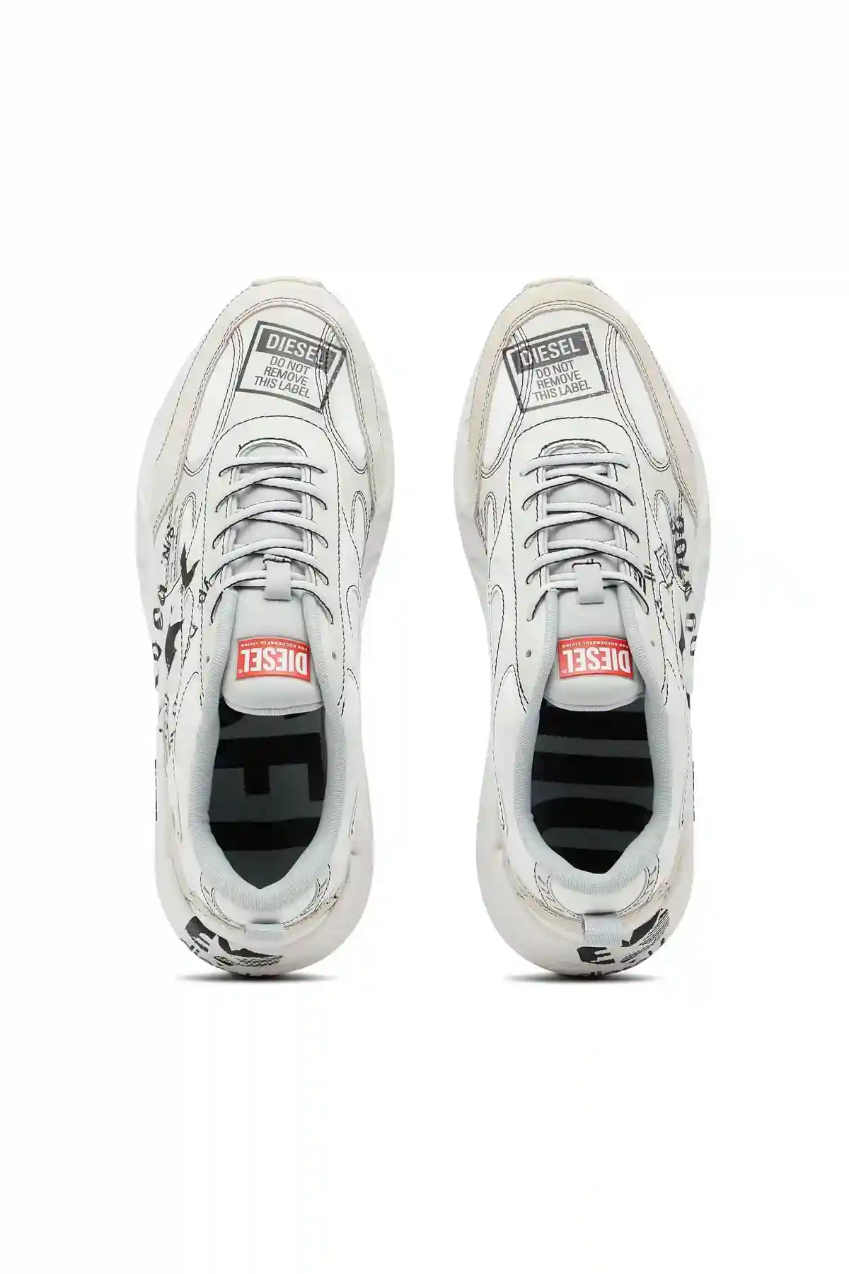 White S-Serendipity Sport-Sneakers with graphic logo prints