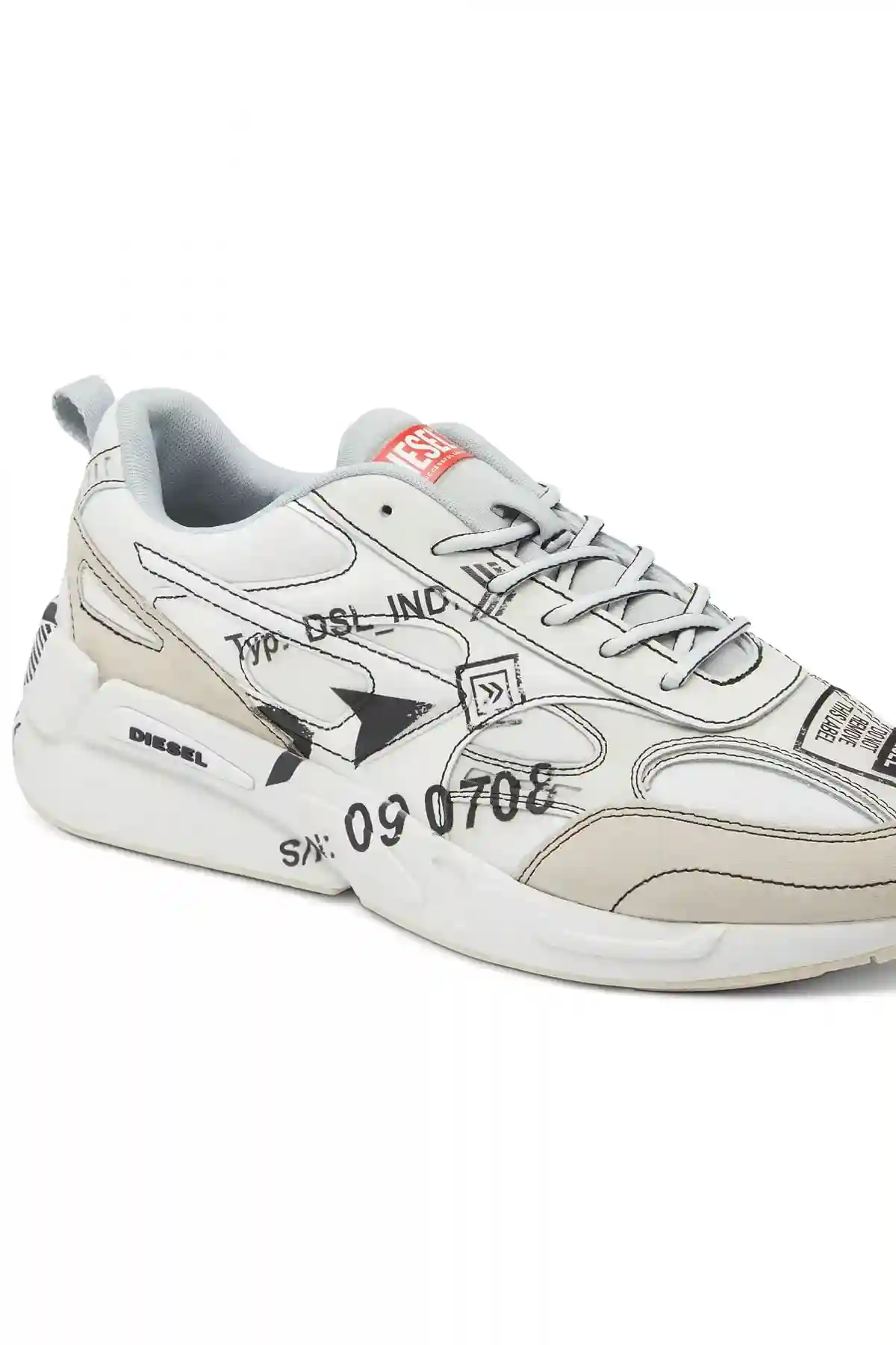 White S-Serendipity Sport-Sneakers with graphic logo prints