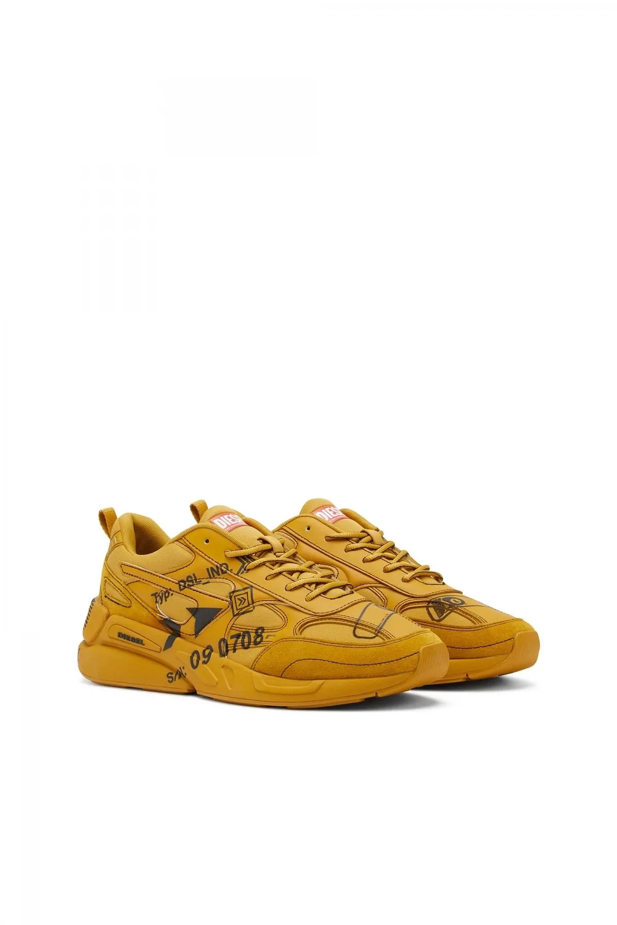 Yellow S-Serendipity Sport-Sneakers with graphic logo prints