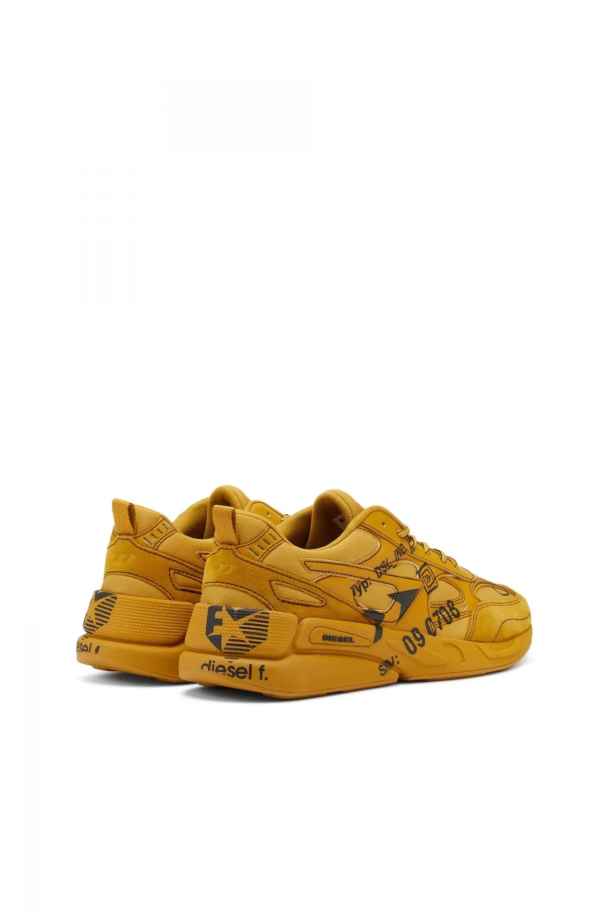 Yellow S-Serendipity Sport-Sneakers with graphic logo prints