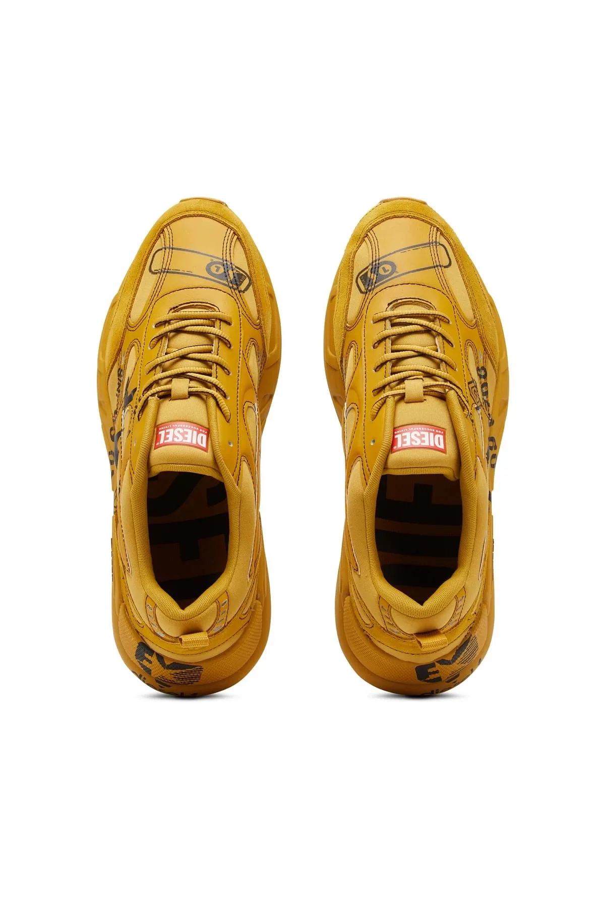 Yellow S-Serendipity Sport-Sneakers with graphic logo prints