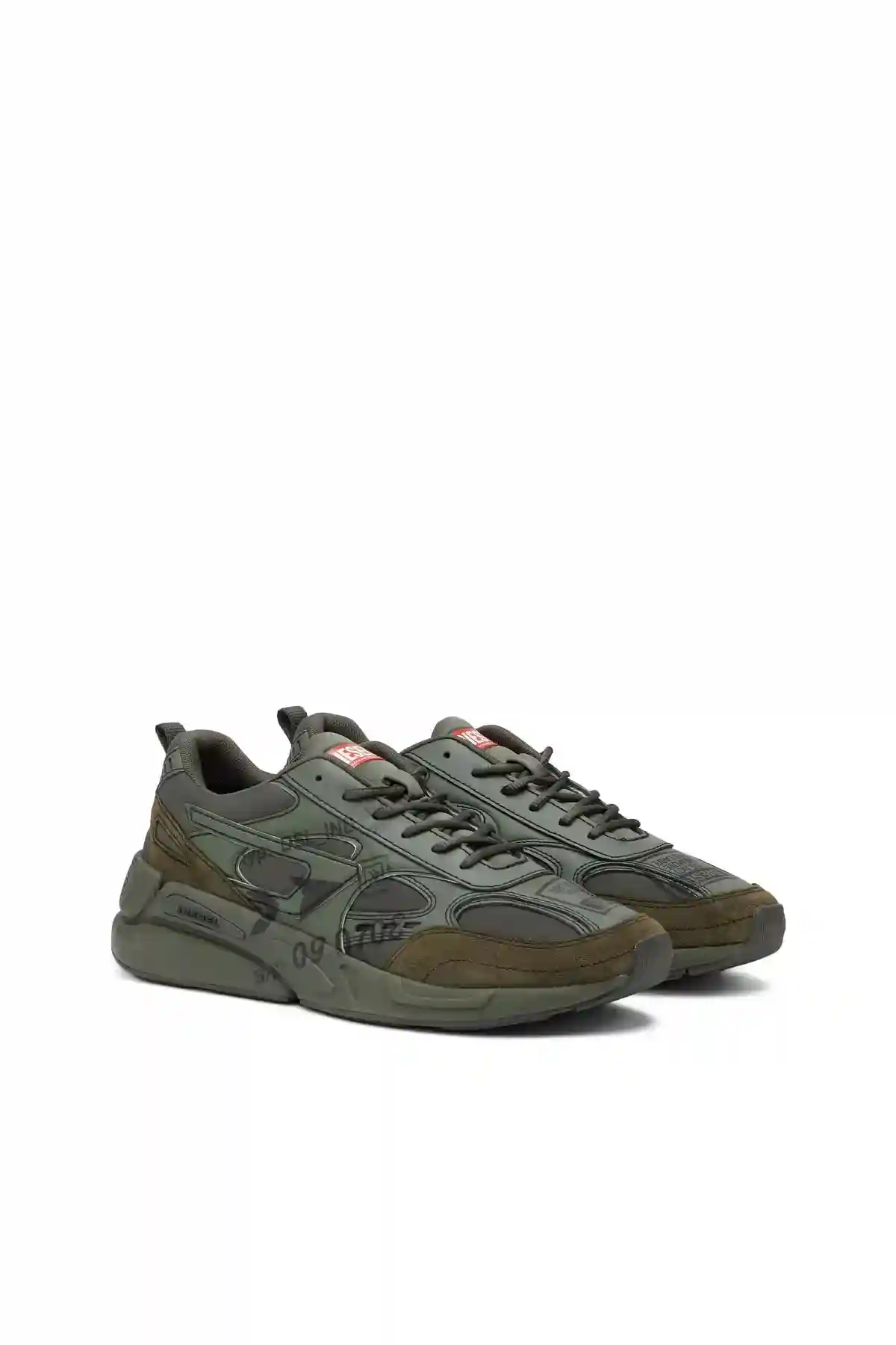 Green S-Serendipity Sport-Sneakers with graphic logo prints