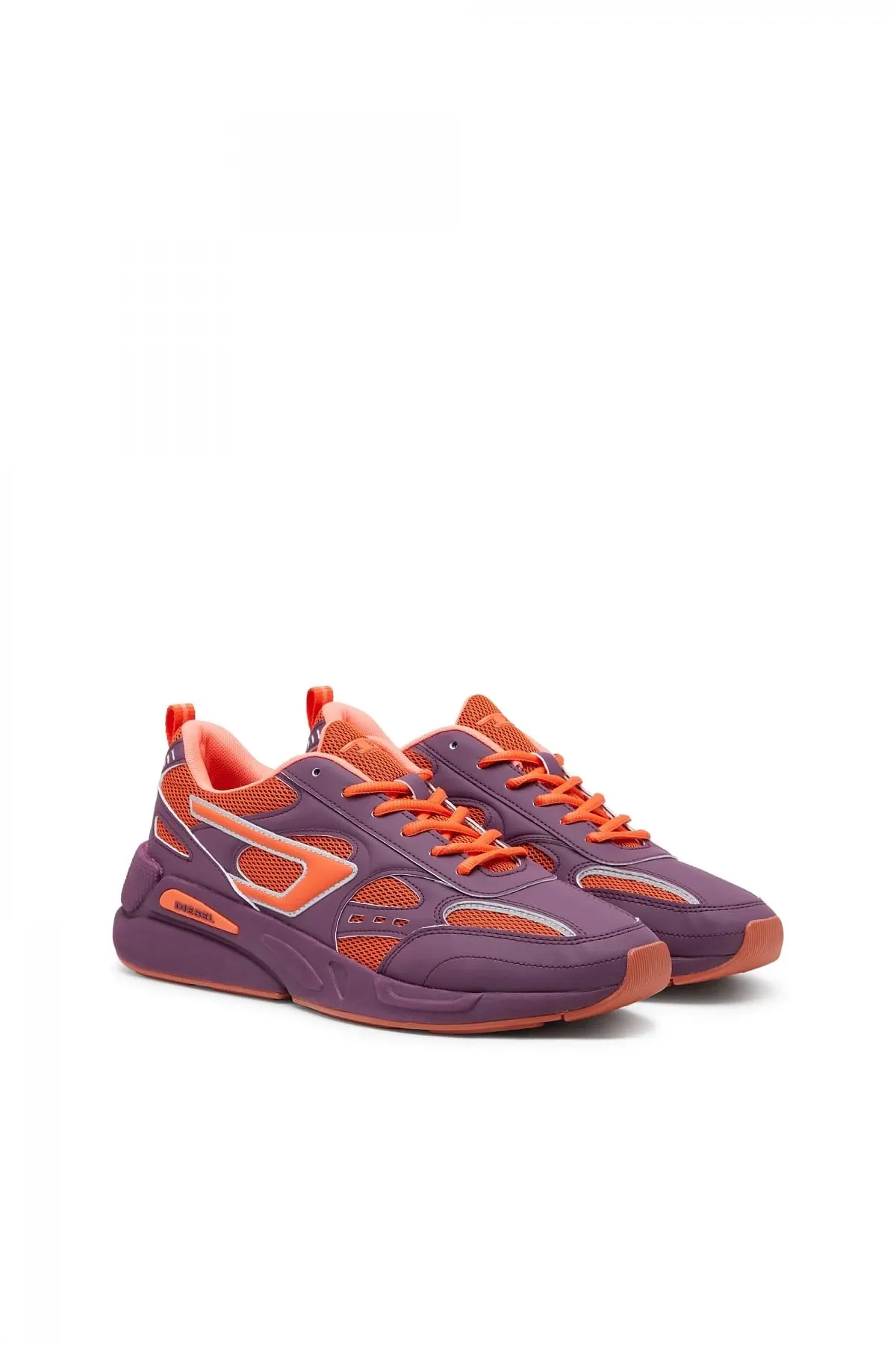 Orange and Purple S-Serendipity Sport-Mesh sneakers with reflective D patch