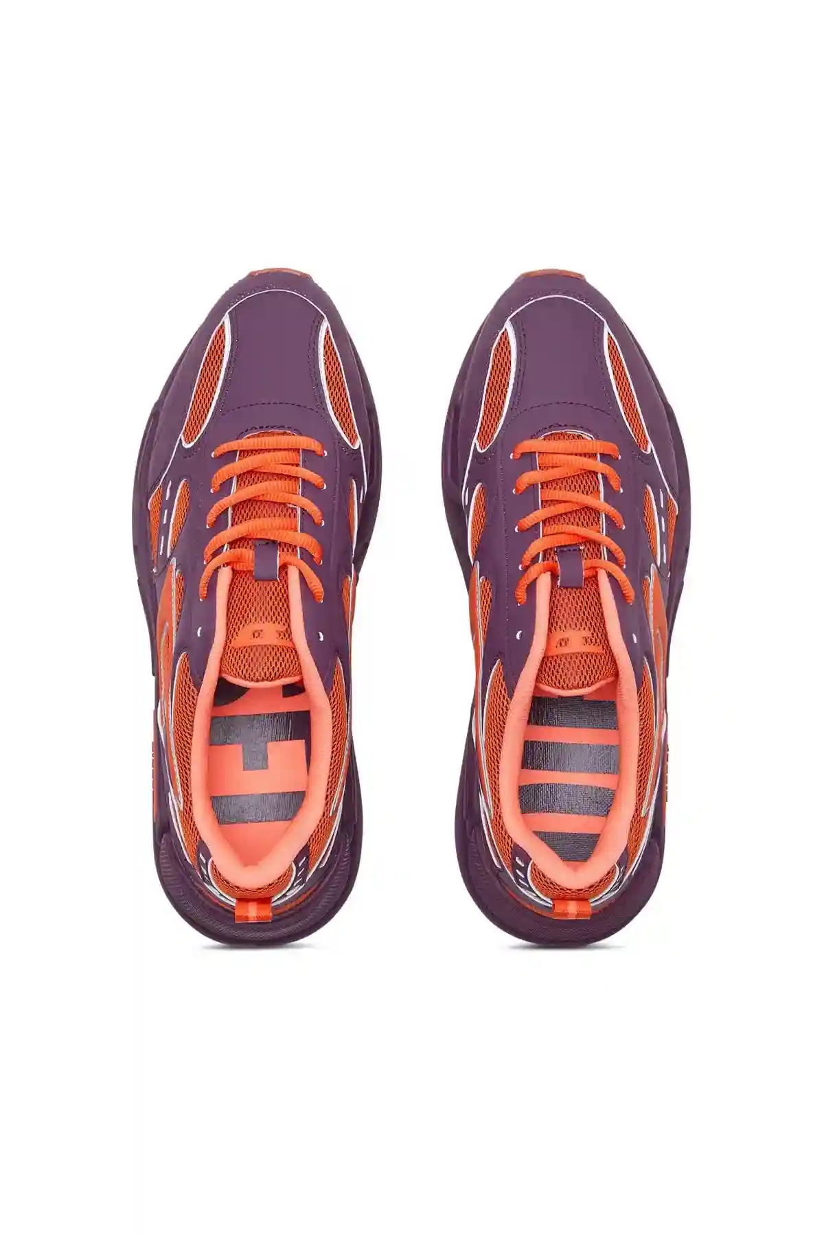 Orange and Purple S-Serendipity Sport-Mesh sneakers with reflective D patch